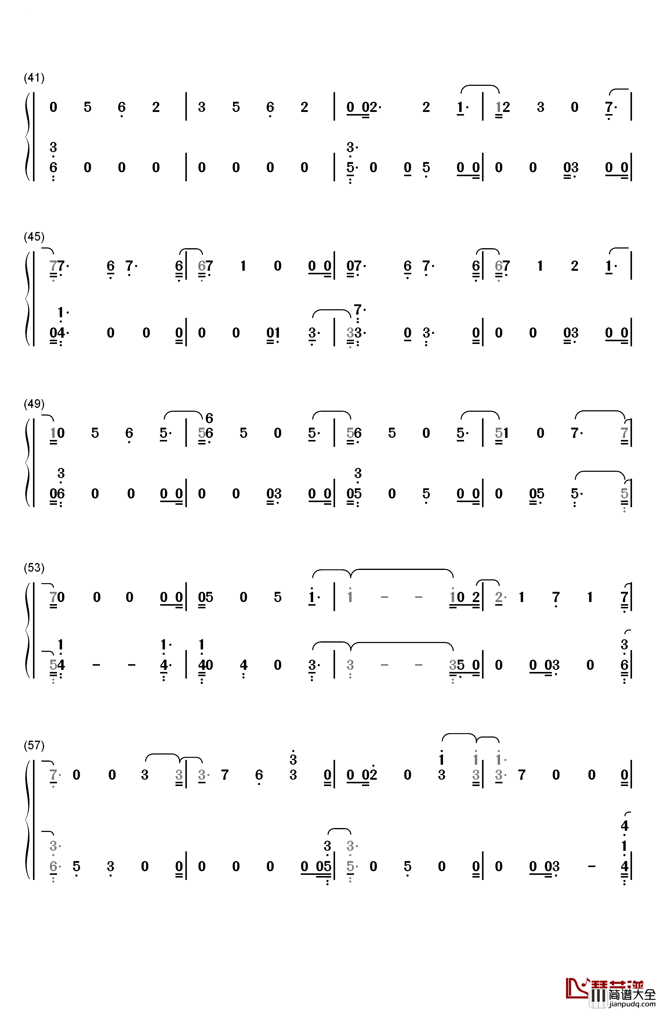 Crystal_Snow钢琴简谱_数字双手_防弹少年团