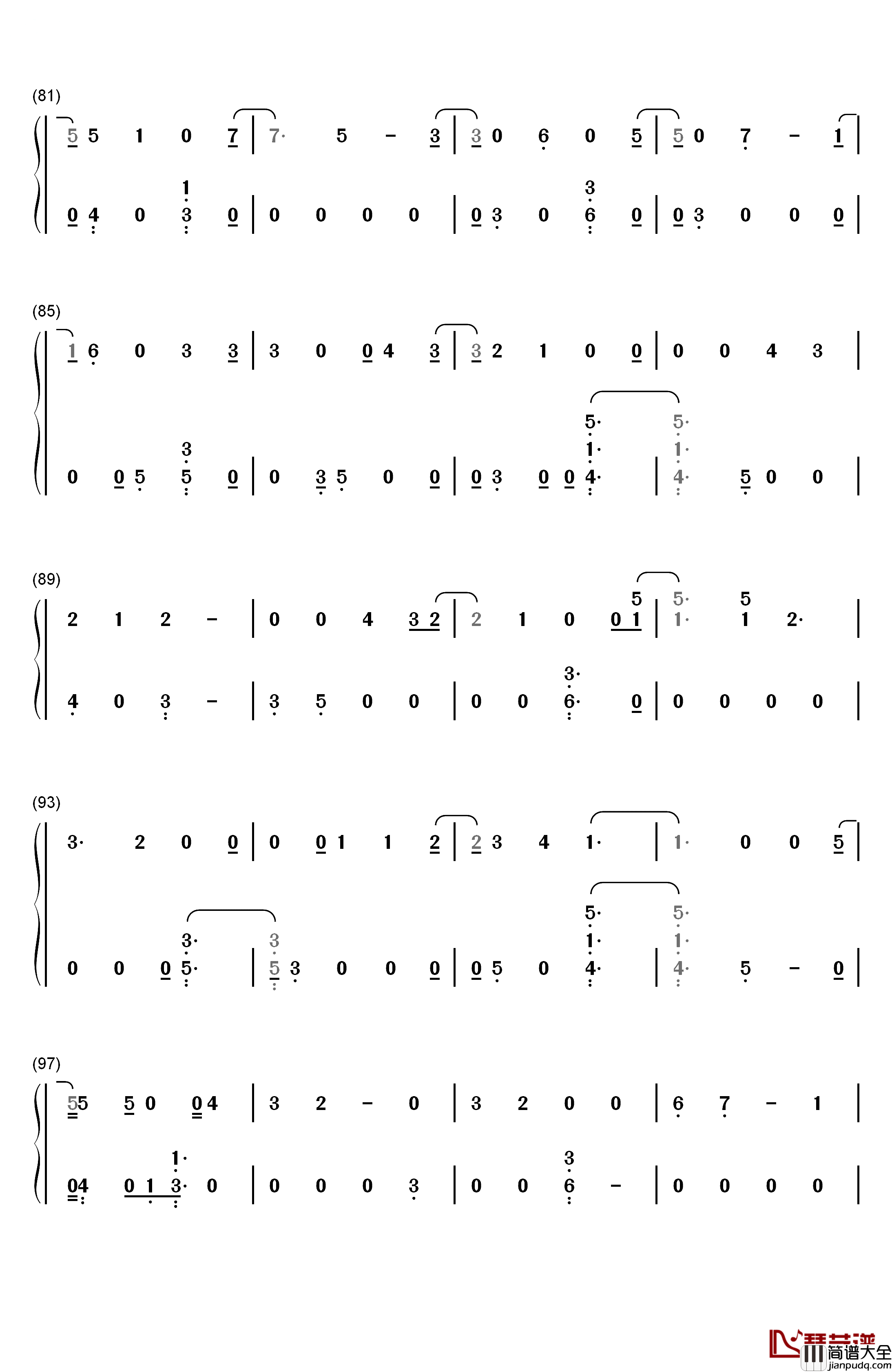 Crystal_Snow钢琴简谱_数字双手_防弹少年团