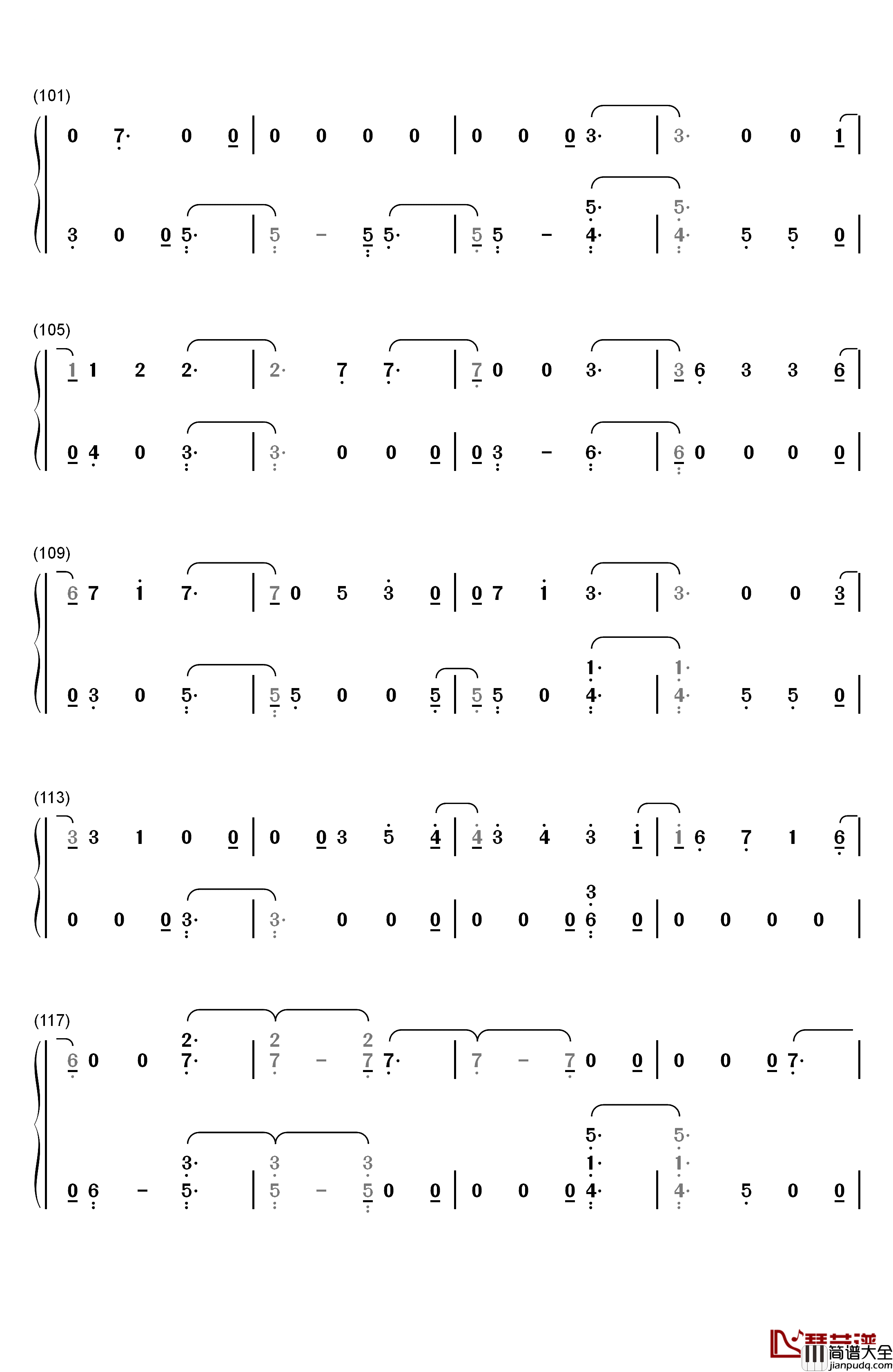 Crystal_Snow钢琴简谱_数字双手_防弹少年团