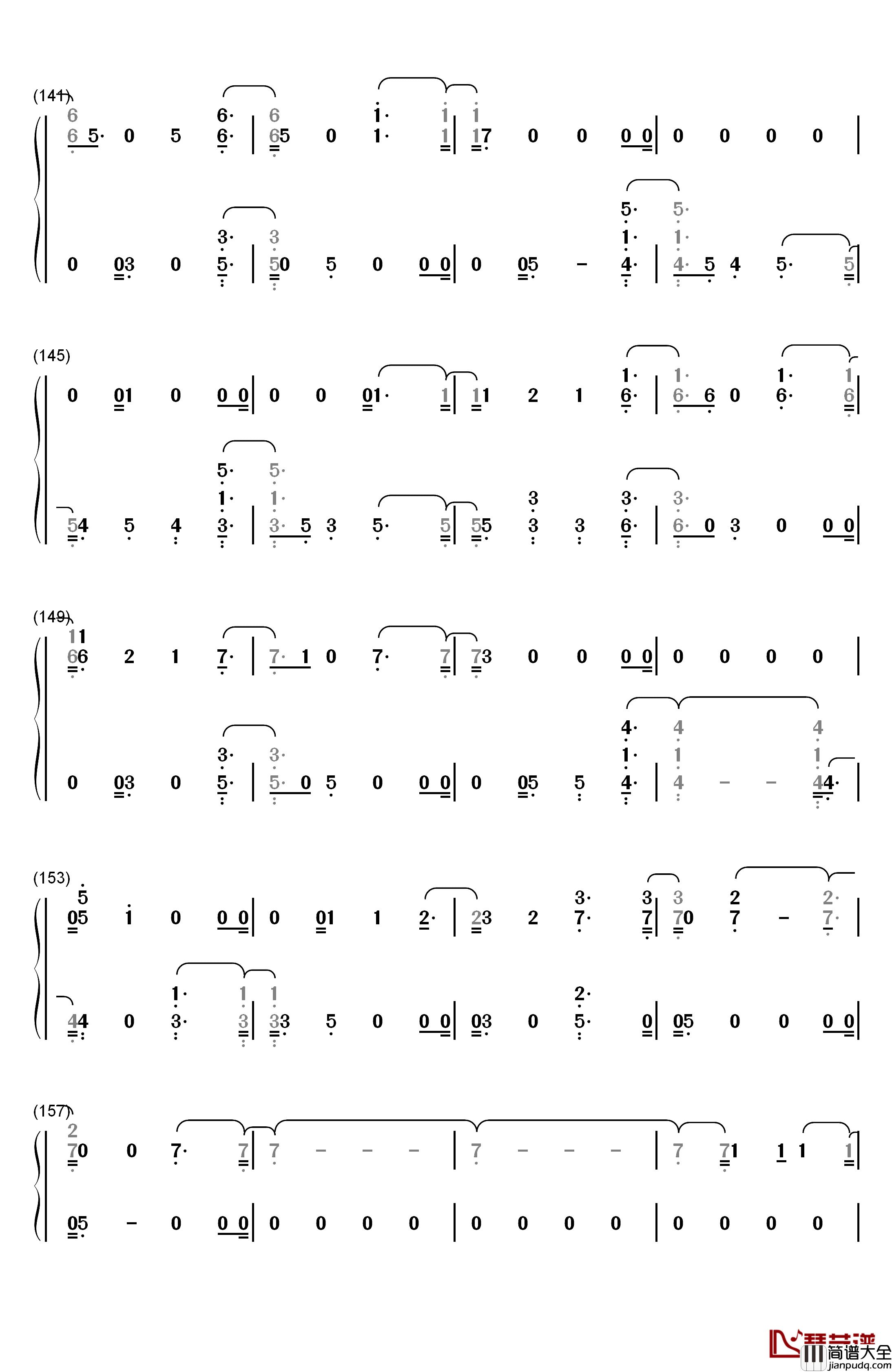 Crystal_Snow钢琴简谱_数字双手_防弹少年团