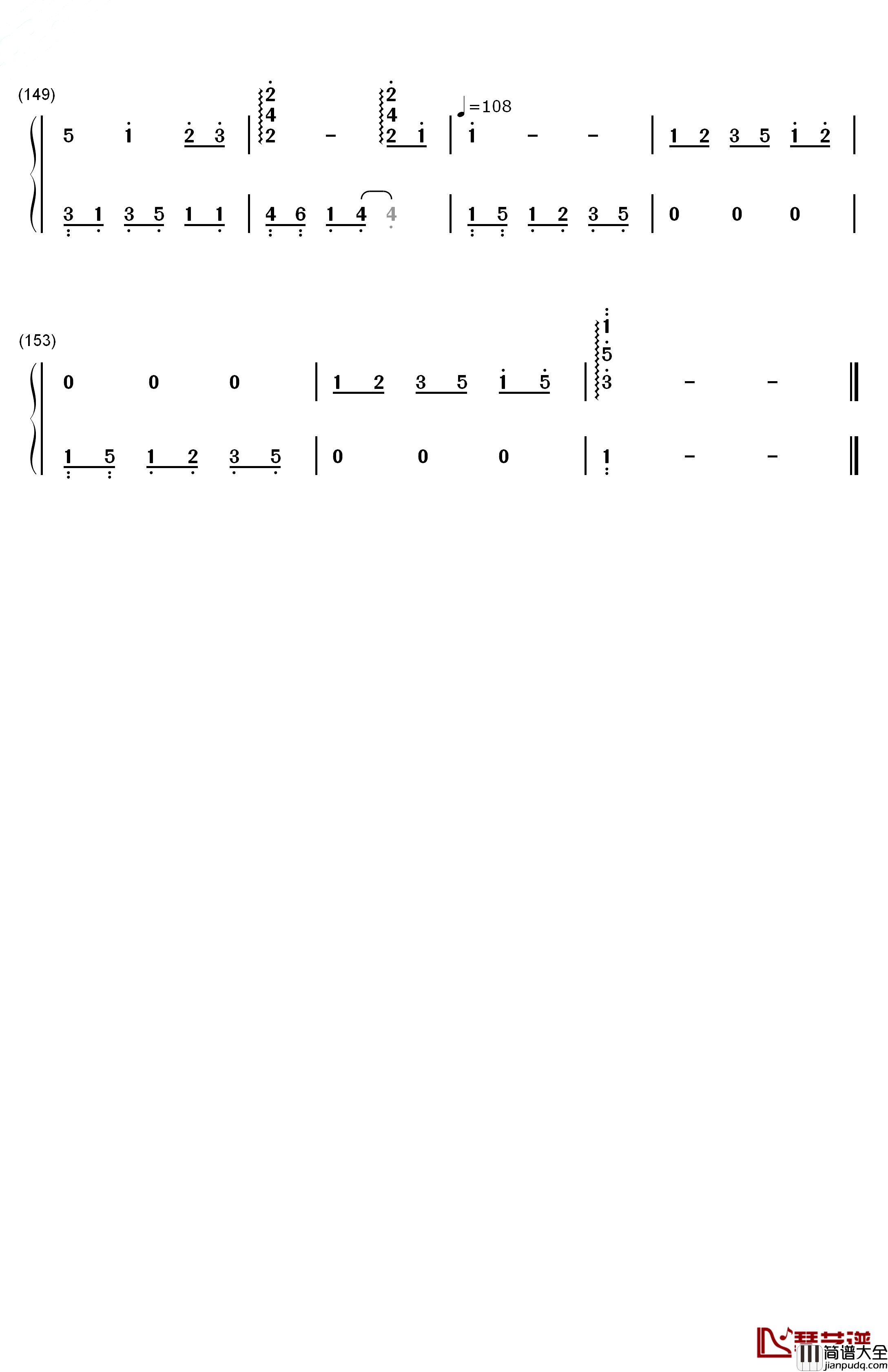 いつも何度でも钢琴简谱_数字双手_木村弓