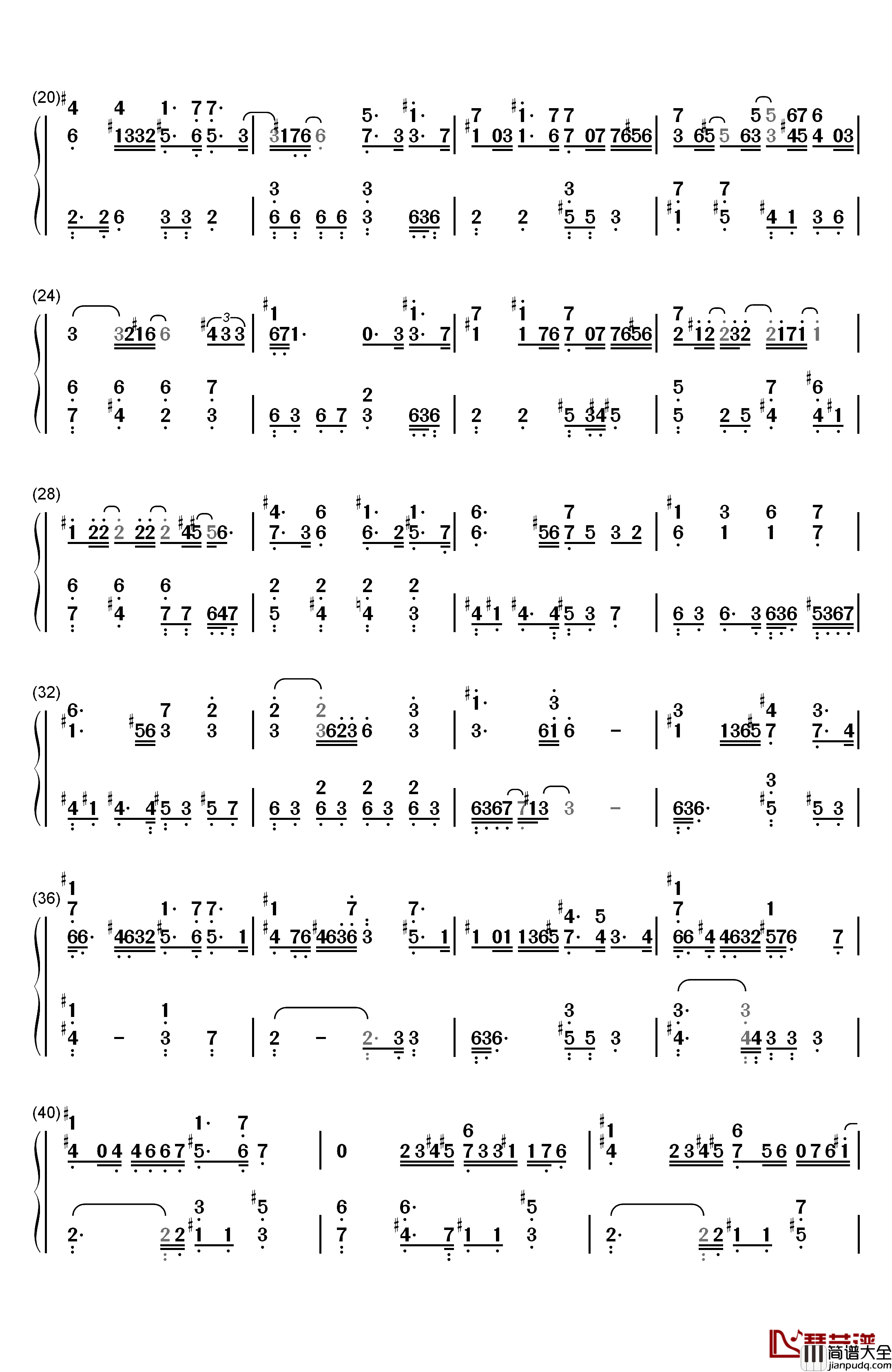 Endless_Story钢琴简谱_数字双手_伊藤由奈