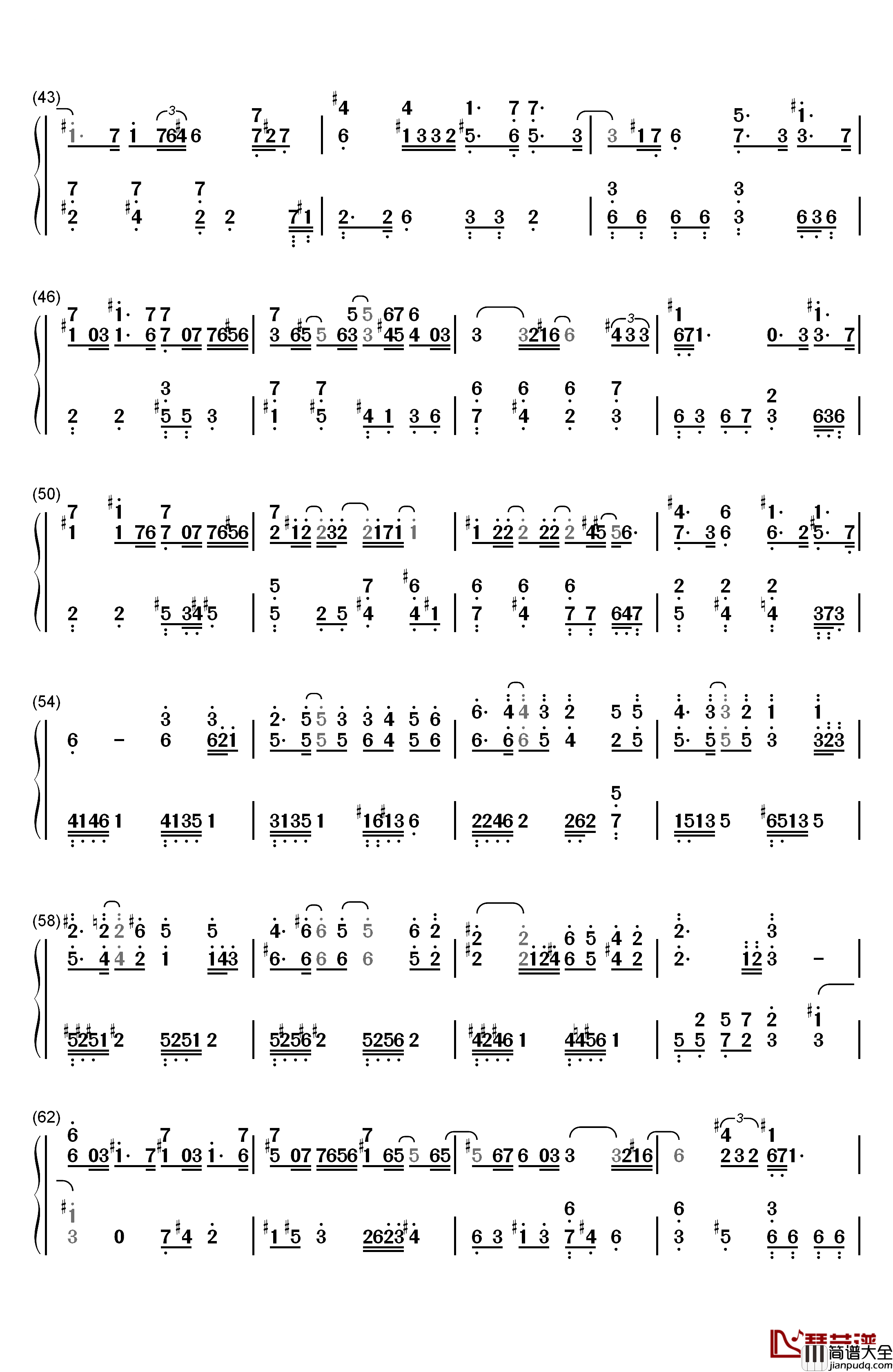 Endless_Story钢琴简谱_数字双手_伊藤由奈