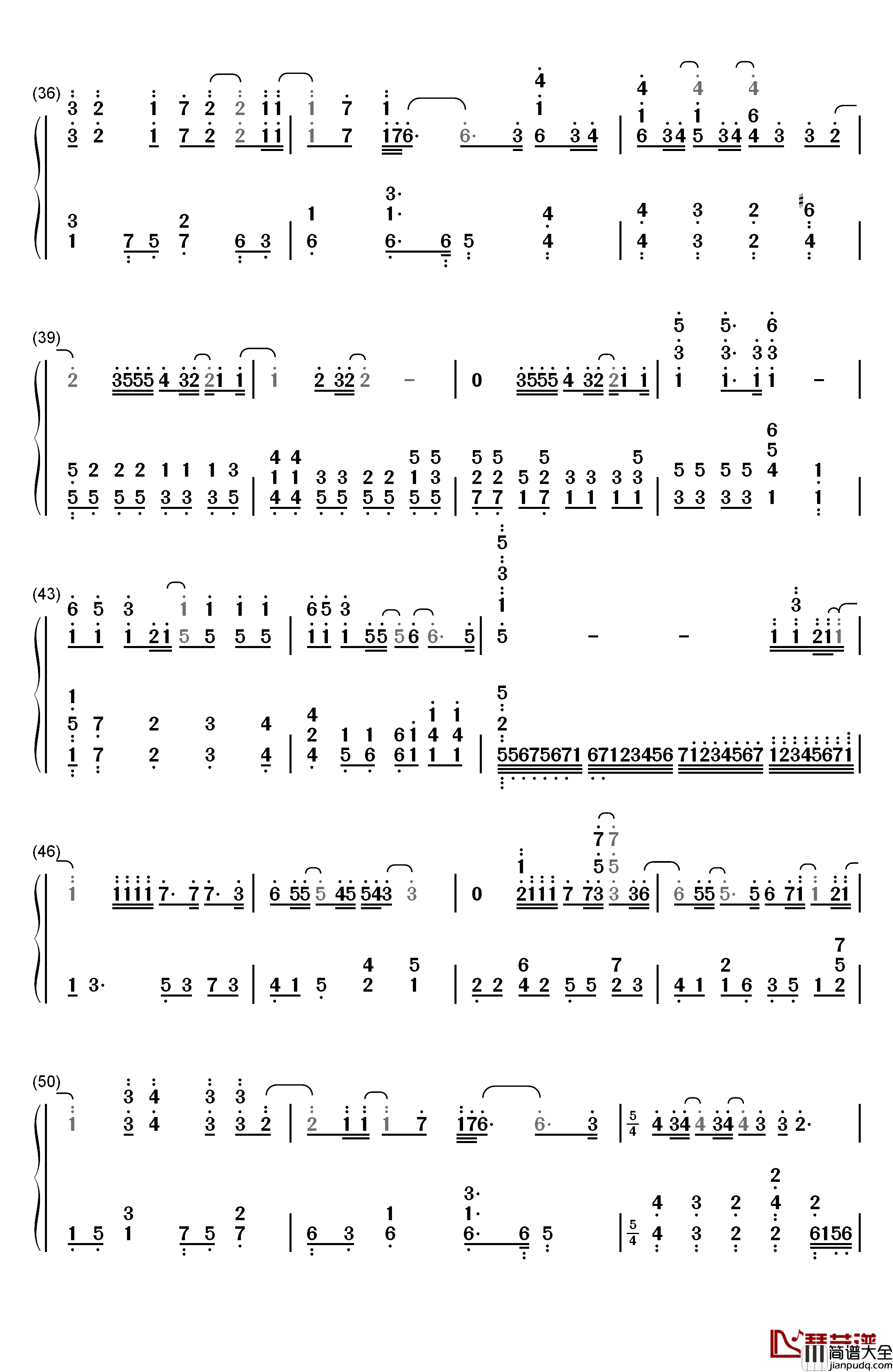 There_You'll_Be钢琴简谱_数字双手_Faith_Hill__费丝希尔