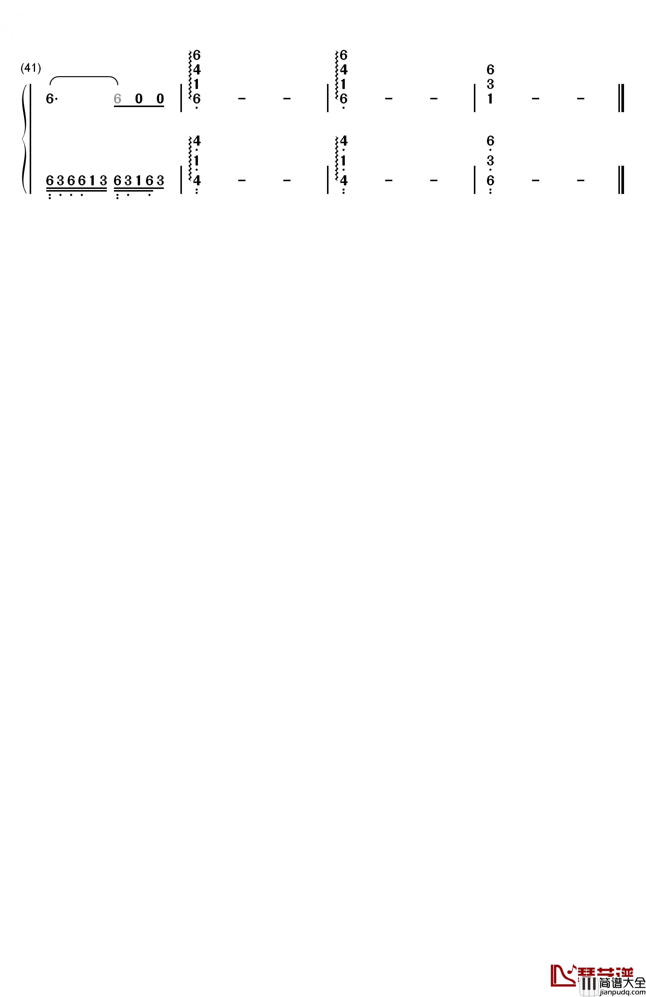 西西里舞曲钢琴简谱_数字双手_福莱