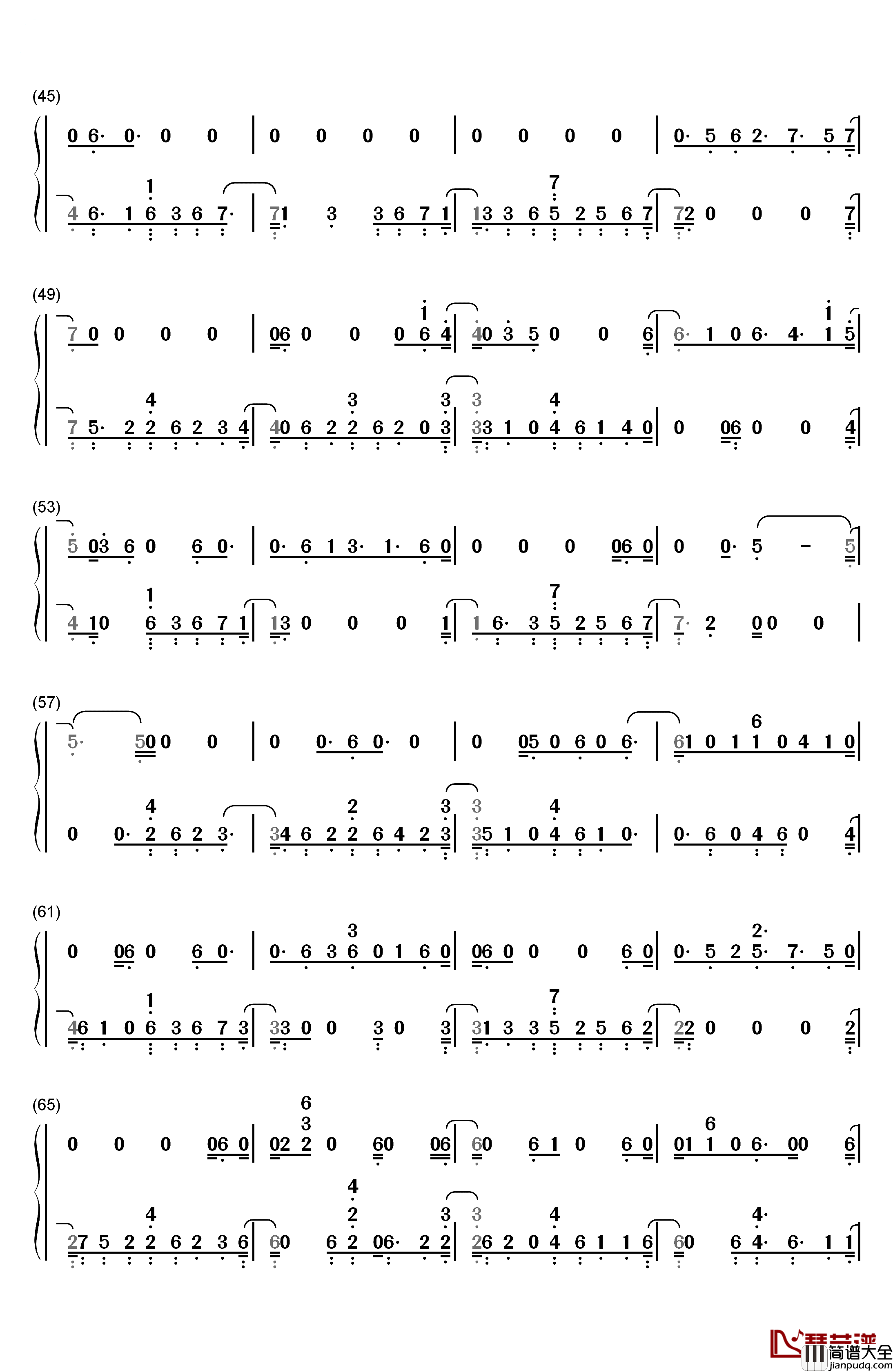 For_You钢琴简谱_数字双手_Liam_Payne_Rita_Ora