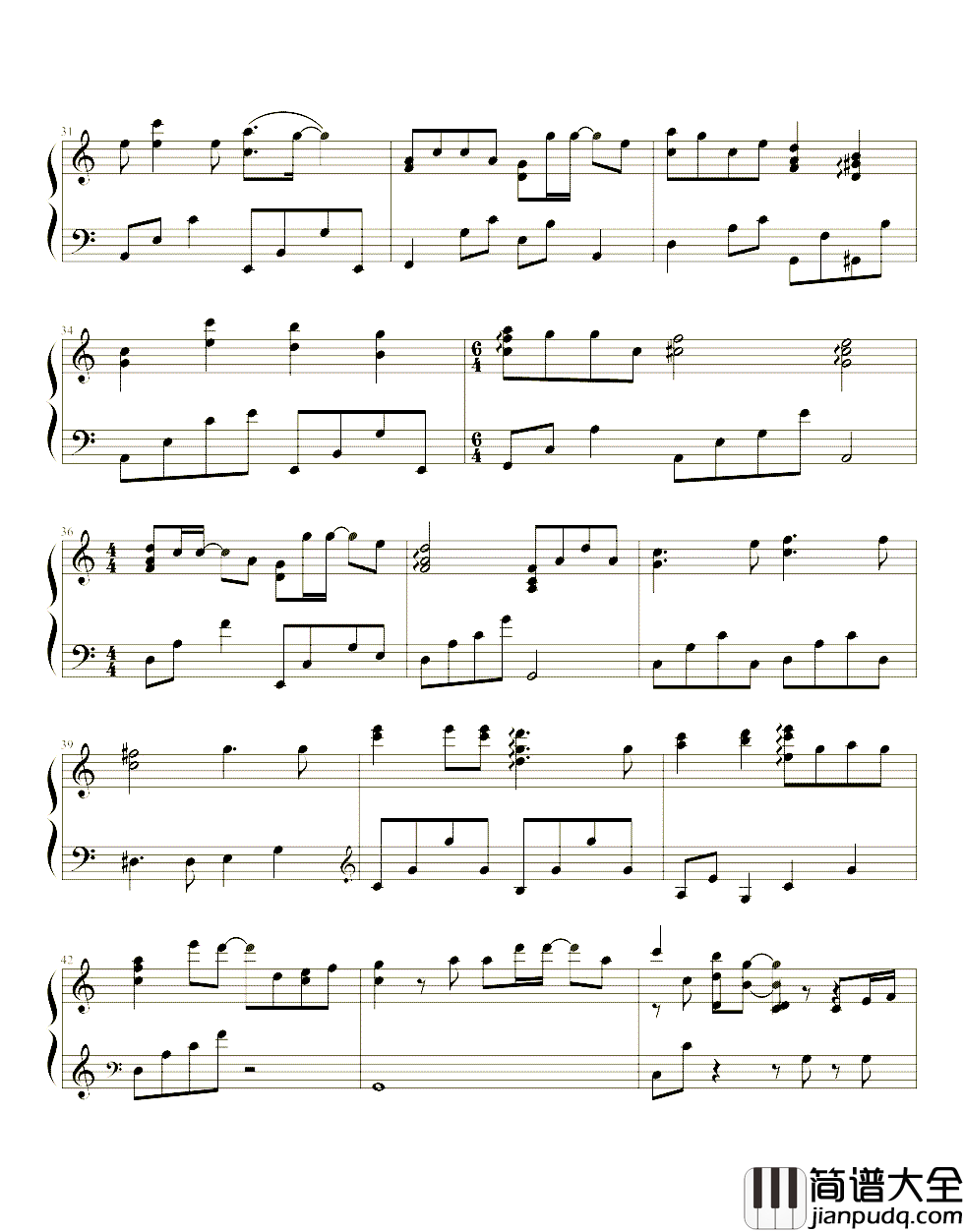 三吋日光钢琴谱_梁静茹_你为我敞开的天窗一段日光落在手心