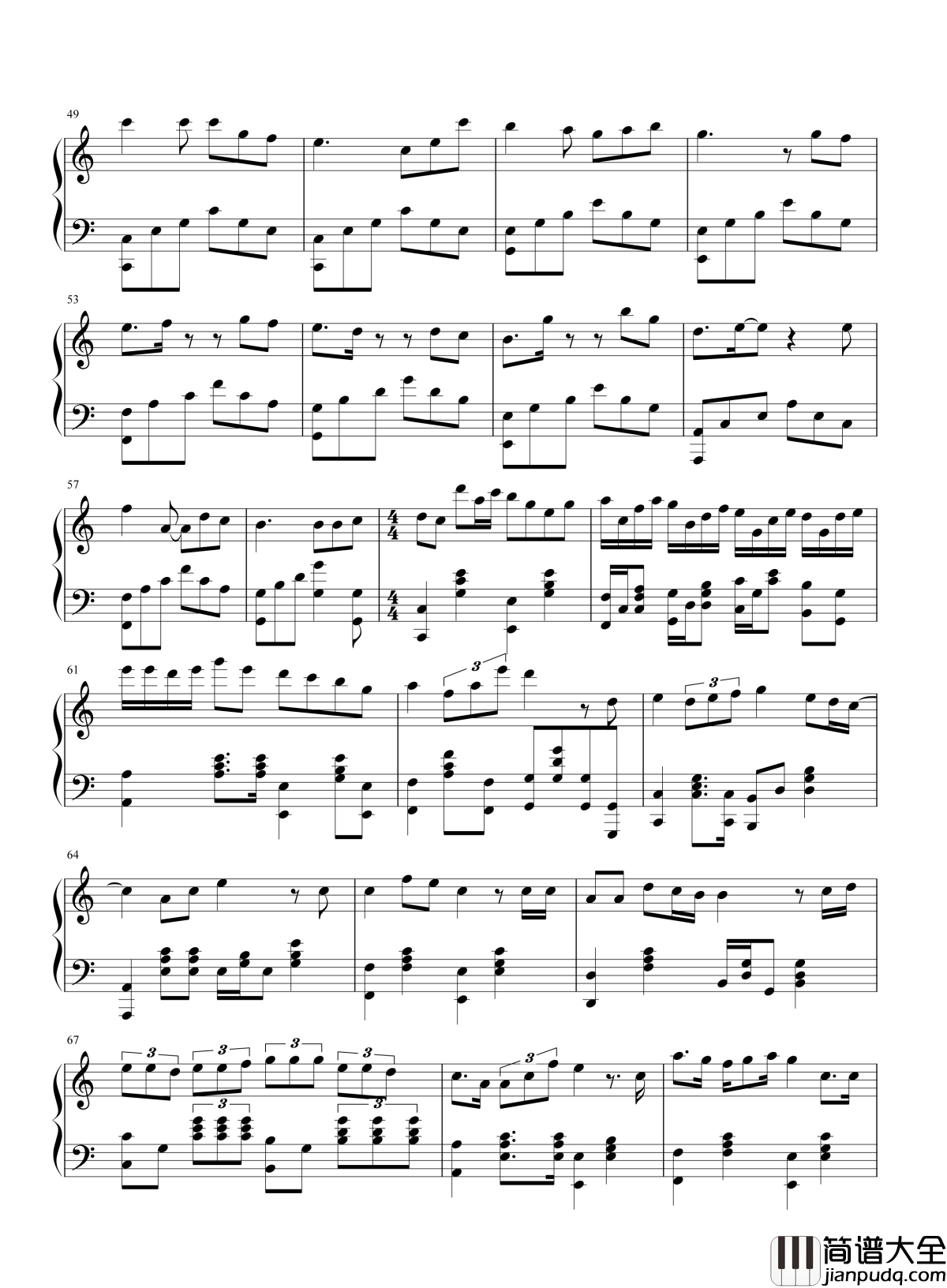 终身美丽钢琴谱_郑秀文_努力生活的人，终身都美丽