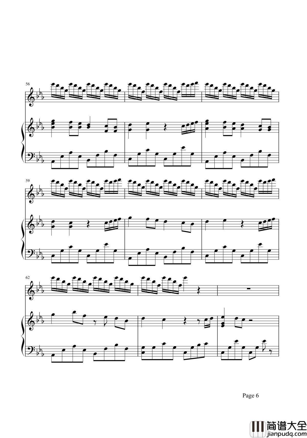 不朽钢琴谱_音频怪物_青山不改,绿水长流,后会有期