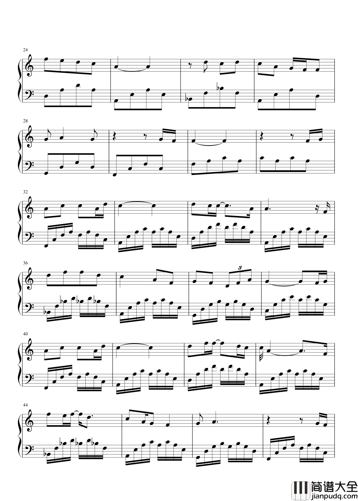 云中的angel钢琴谱_张杰_我不是王子也能拥有我的angel