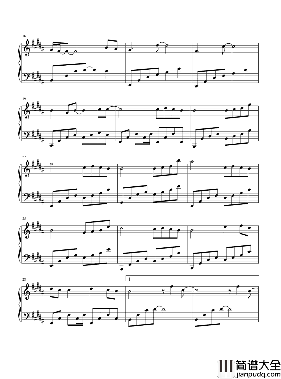 想太多钢琴谱_李玖哲___别想太多,活出的滋味就会不一样