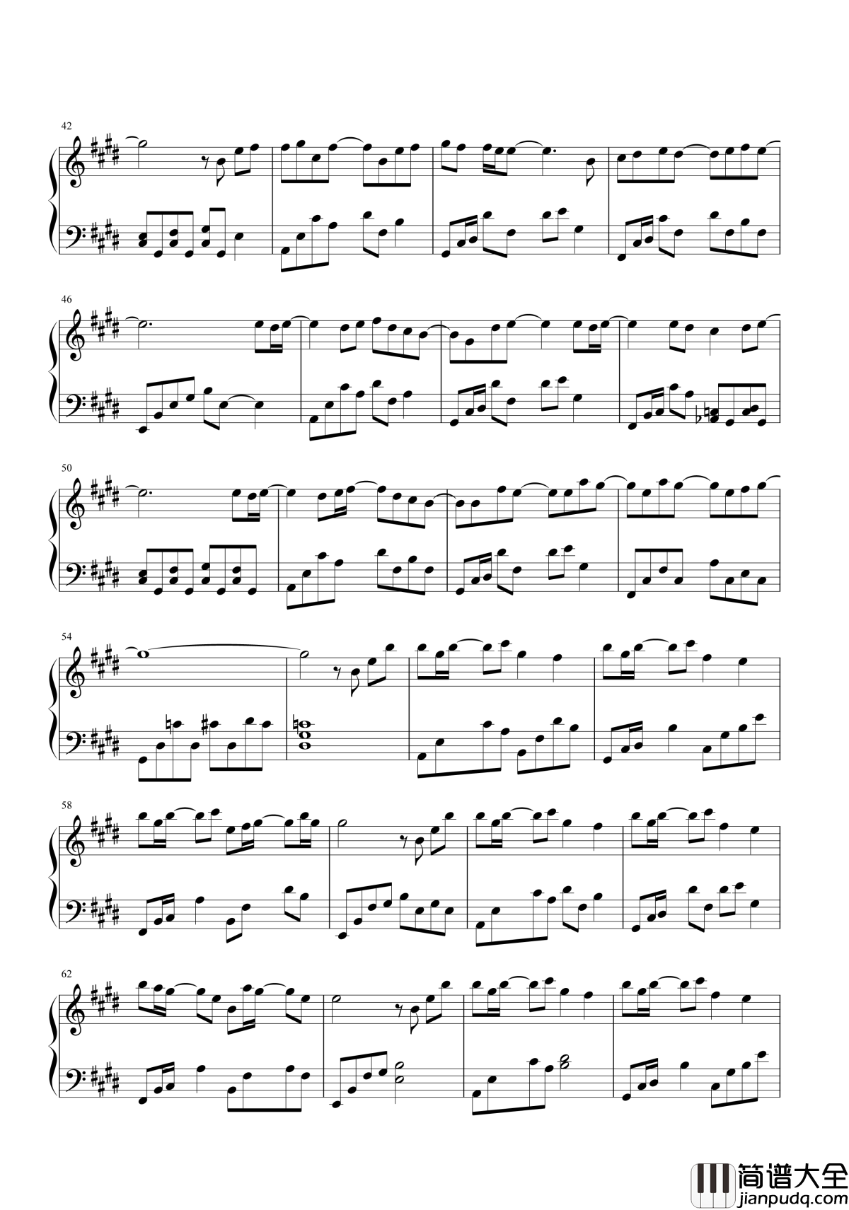 最后一页钢琴谱_江语晨_爱只能在回忆中完整