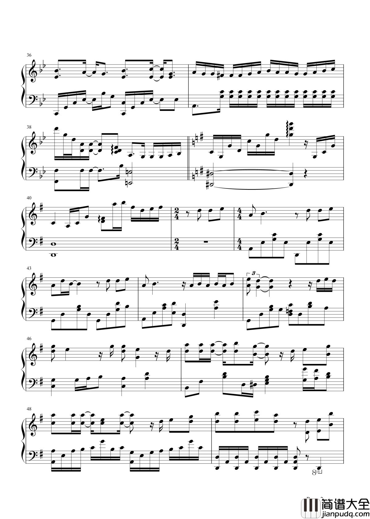 别来无恙钢琴谱_李佳薇_你别用铭心刻骨来问我别来无恙