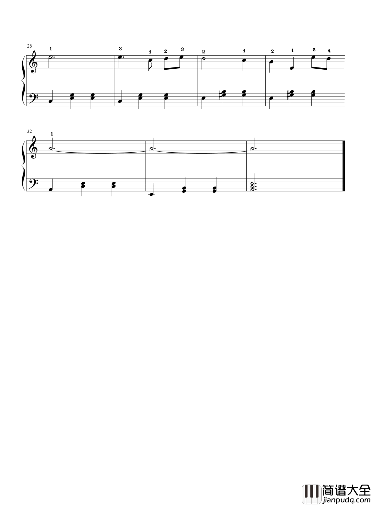 白桦林钢琴谱_朴树_我来了等着我在那片白桦林