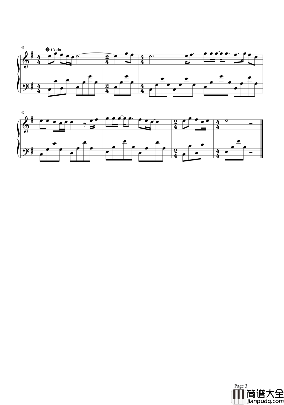 秋天不回来钢琴谱_王强_就让秋风带走我的思念