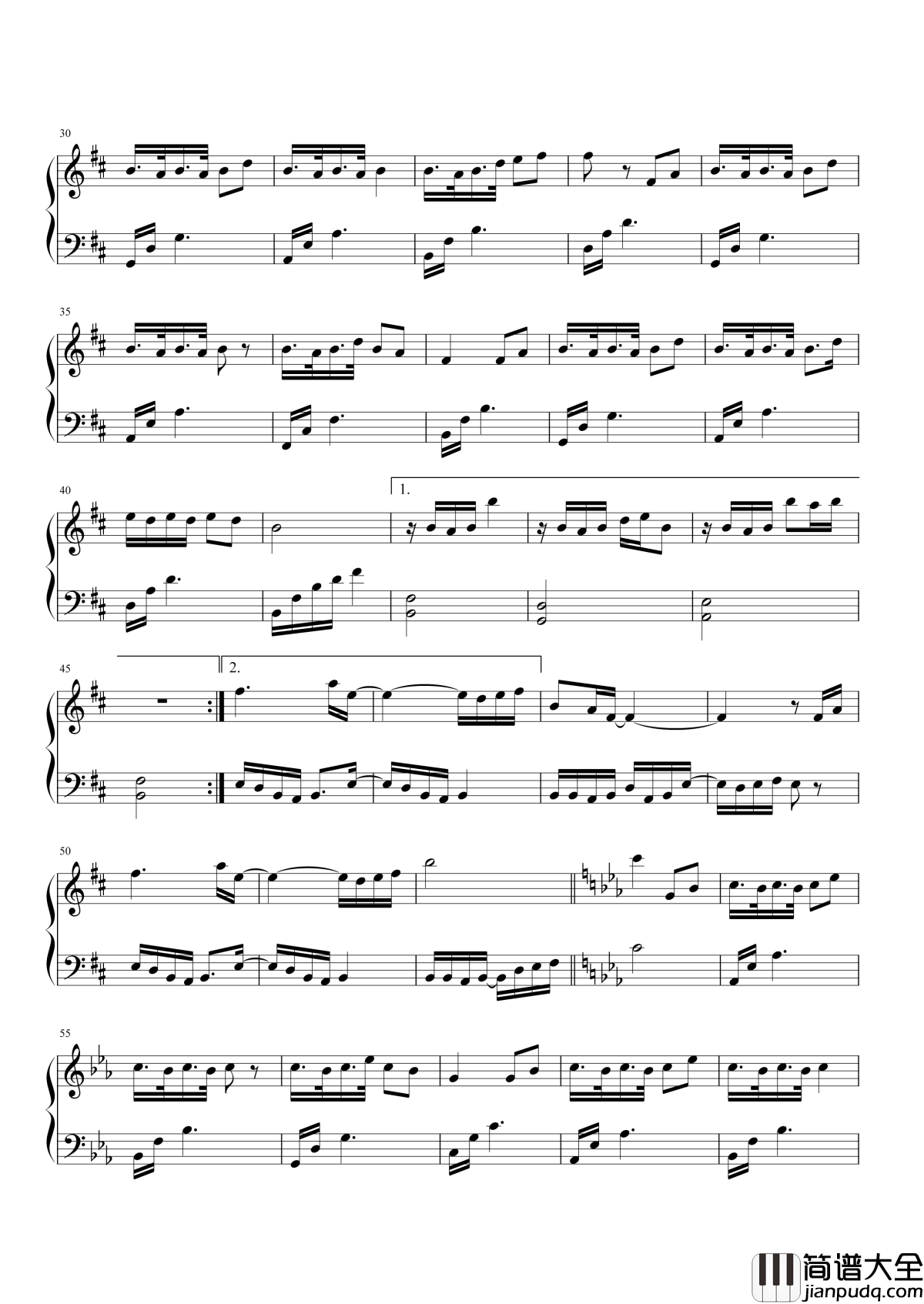 逍遥钢琴谱_王青_若要痴情恋_就会一世不得闲