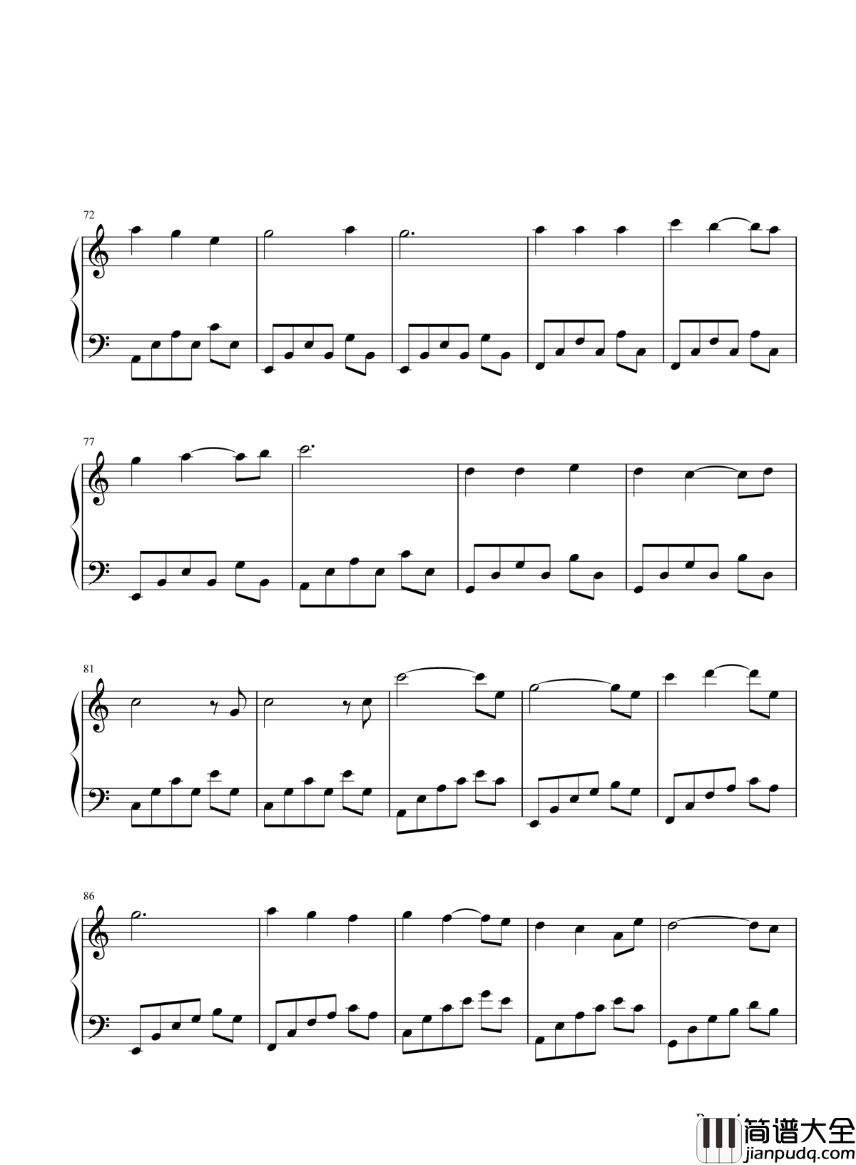 放心去飞钢琴谱_小虎队_带着梦想放心去飞勇敢去追