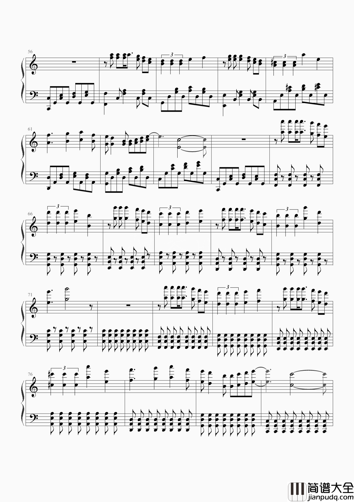 他夏了夏天钢琴谱_苏打绿_一花一世界一叶一追寻