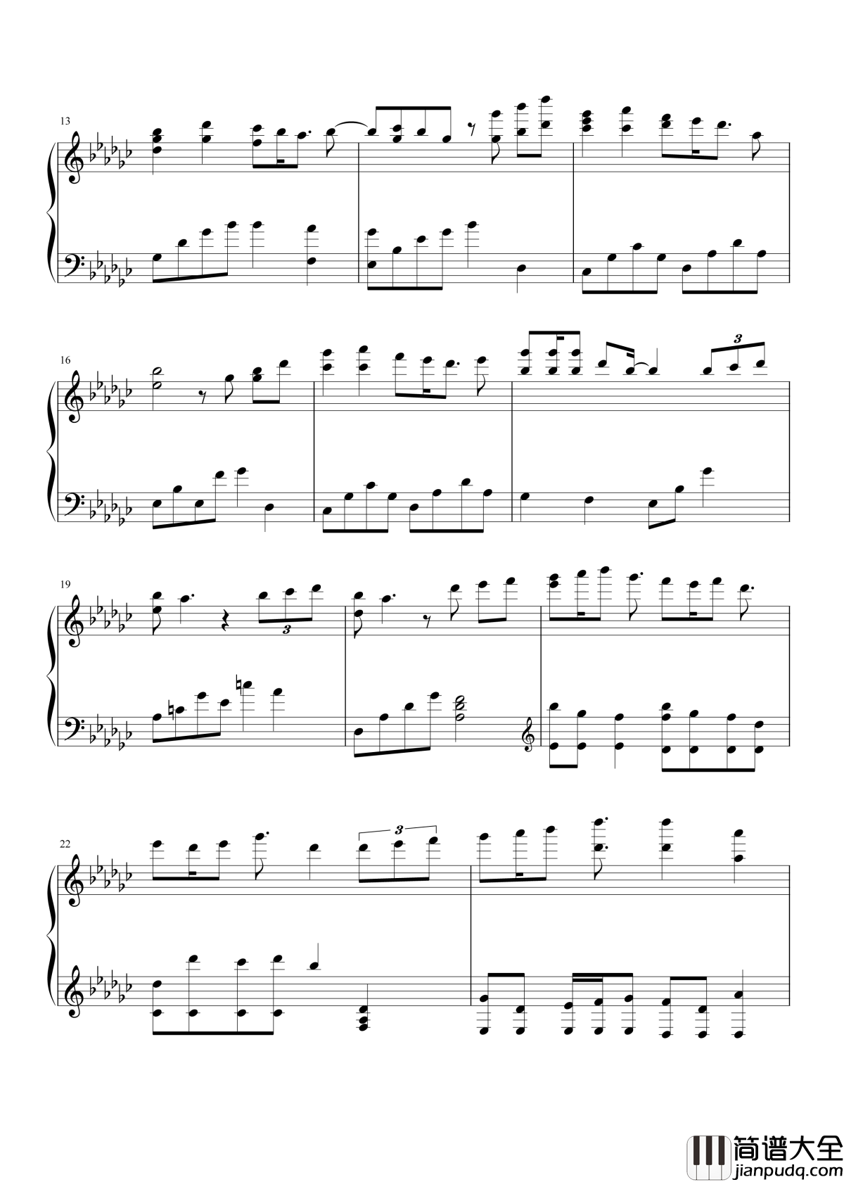 情歌钢琴谱_梁静茹_你的名字是爱情