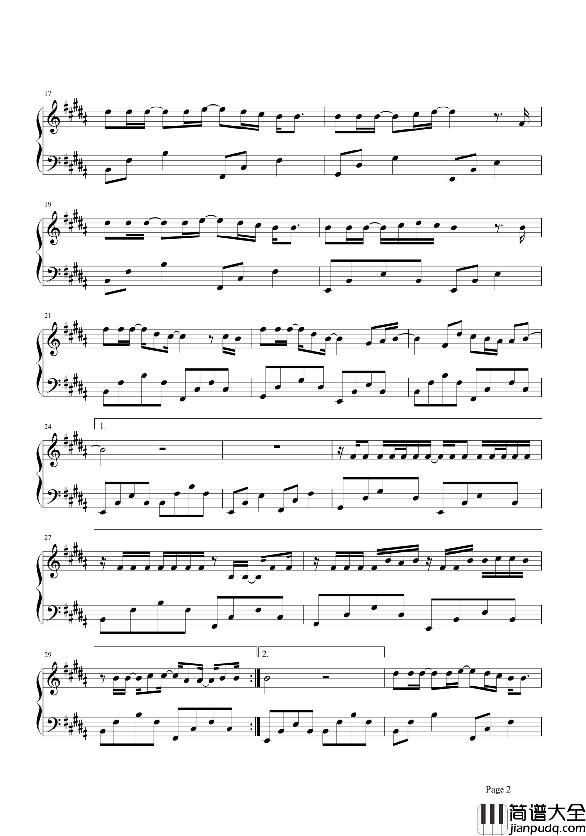 树读钢琴谱_王俊凯_我们唯一学会面对的竟是遗忘