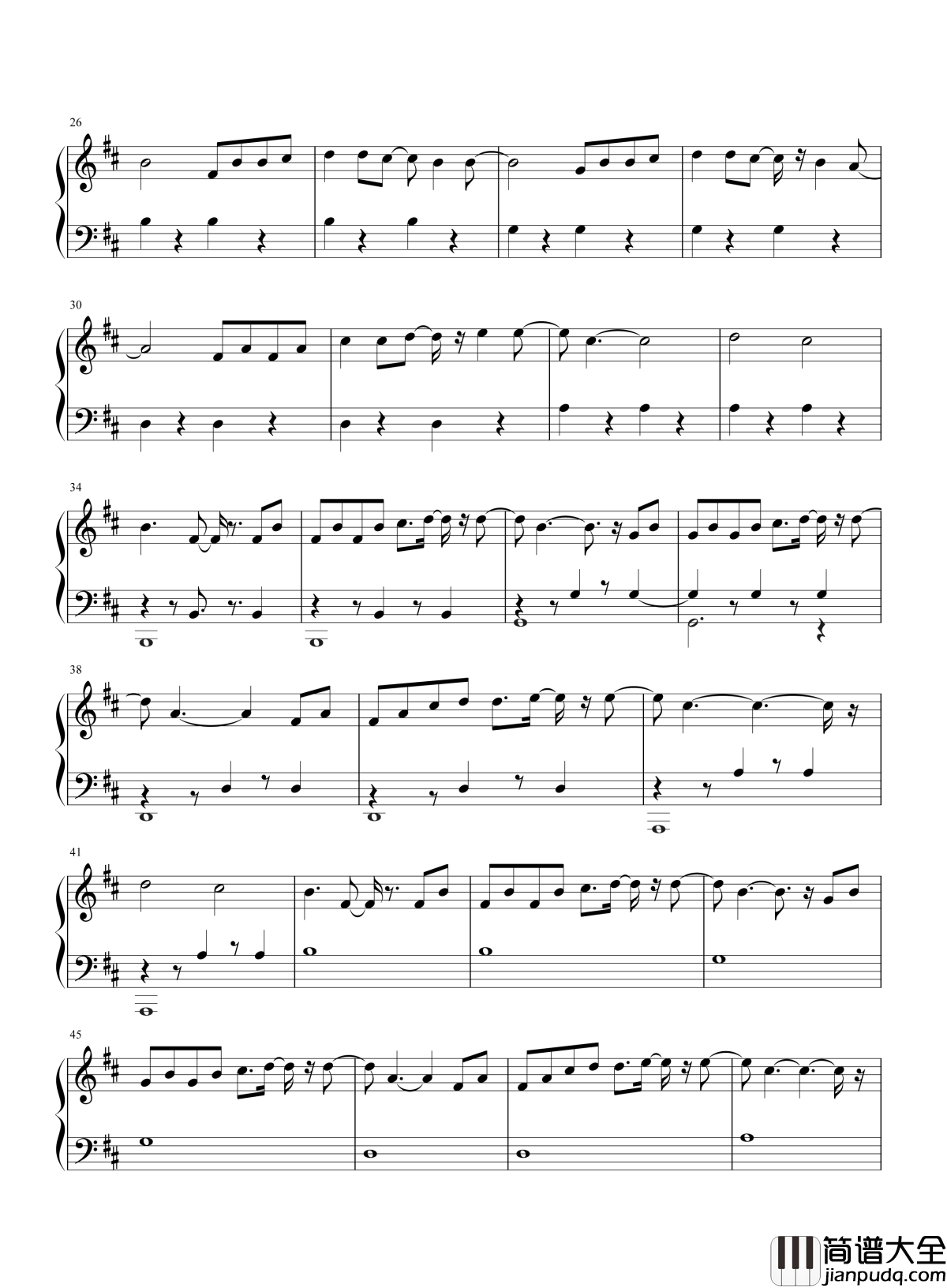 Despacito钢琴谱_Luis_Fonsi_Daddy_Yankee_你是暗夜中的一丝光明