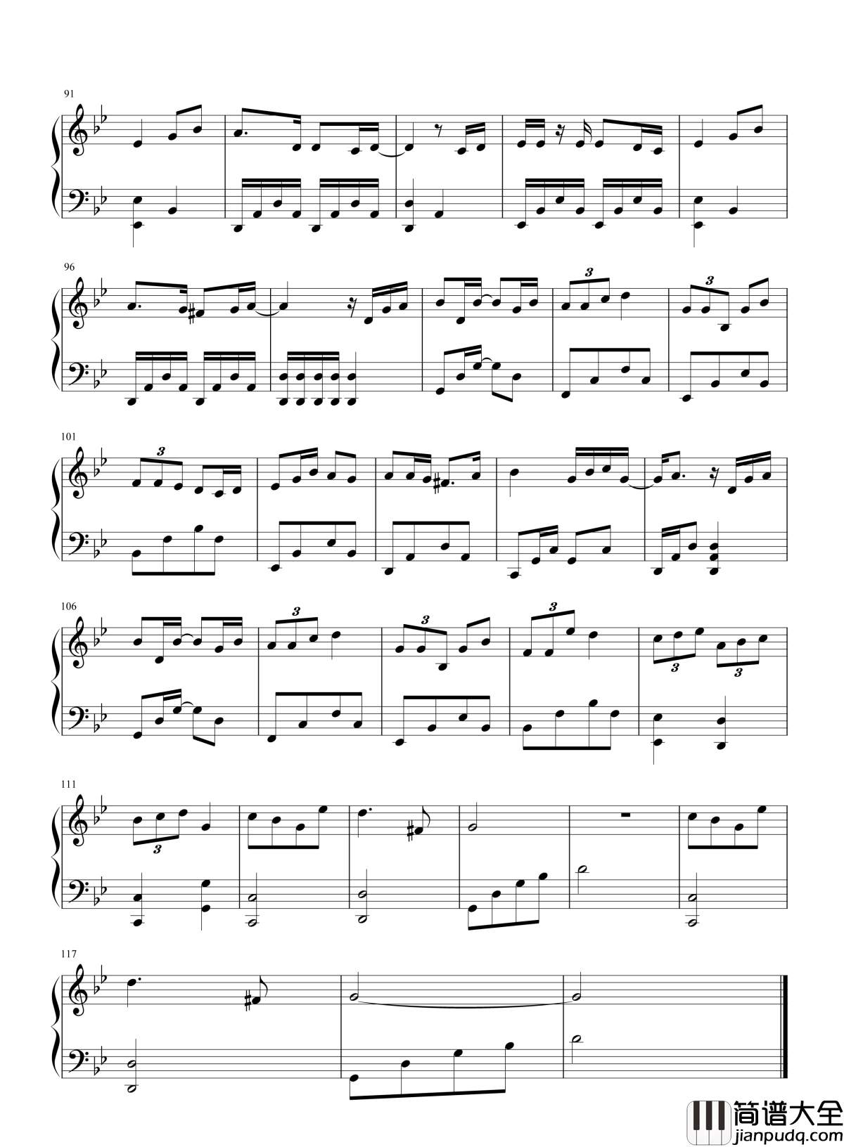 蝶恋花钢琴谱_邓紫棋_赐我一生跟一世厮守这天地