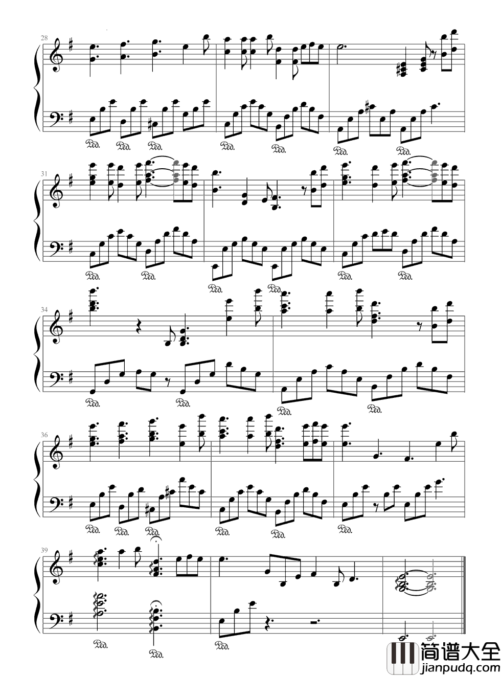 伊人如梦钢琴谱_霍尊_爱入心恨入骨