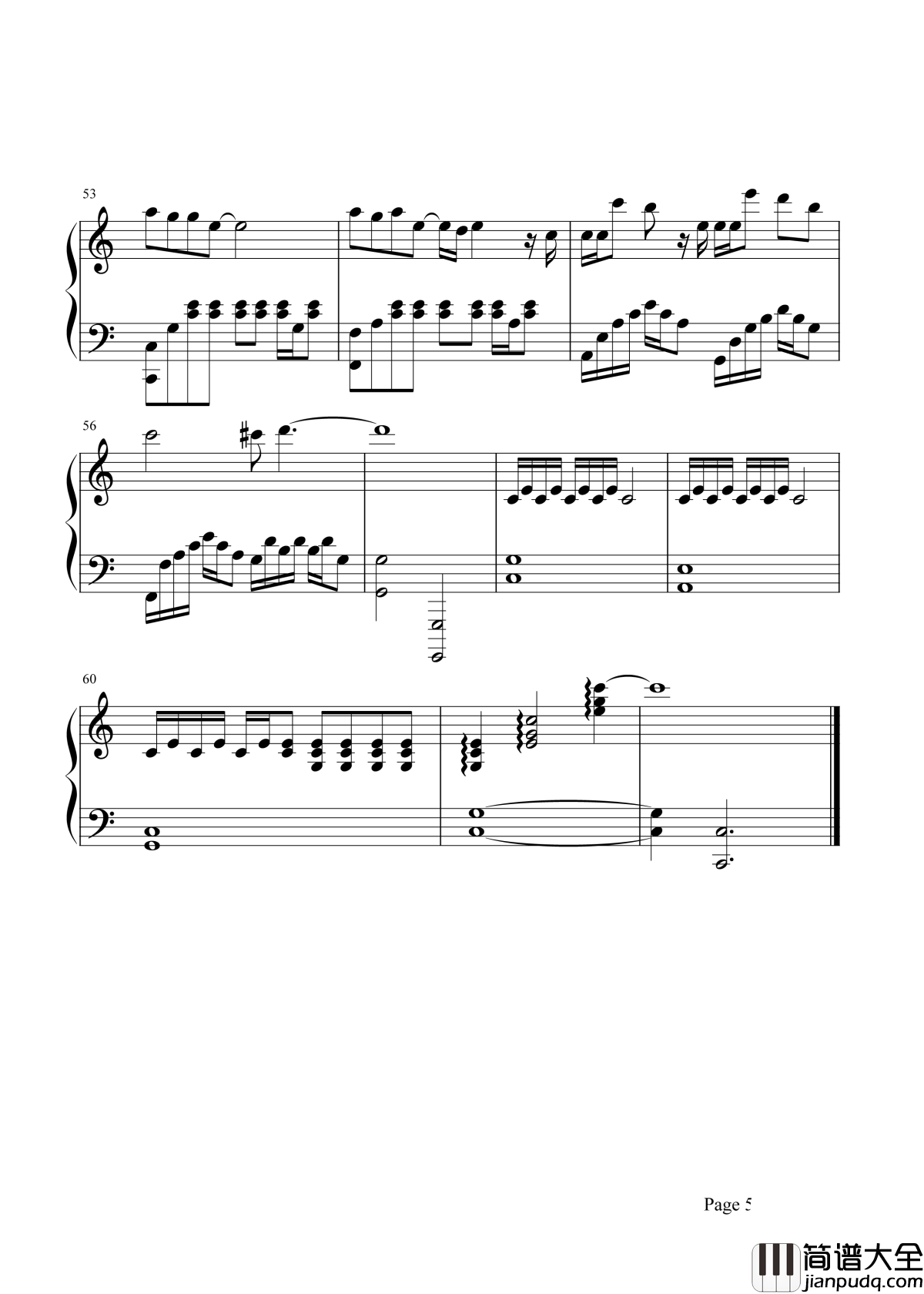 在,也不见钢琴谱_孙燕姿_不想就不酸也不甜