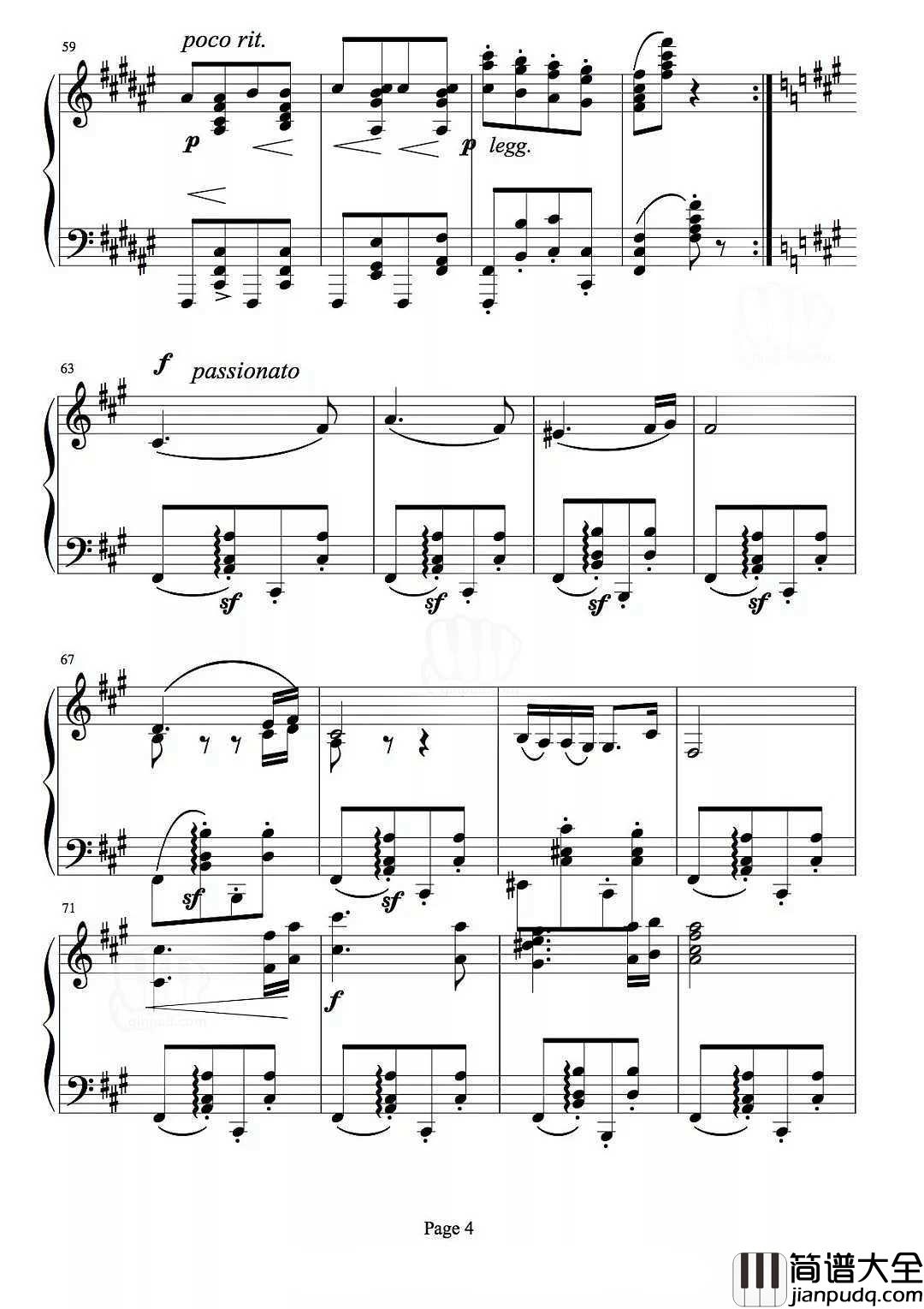 _匈牙利舞曲第五号|钢琴谱_矮油~好想有个人陪我一起四手联弹