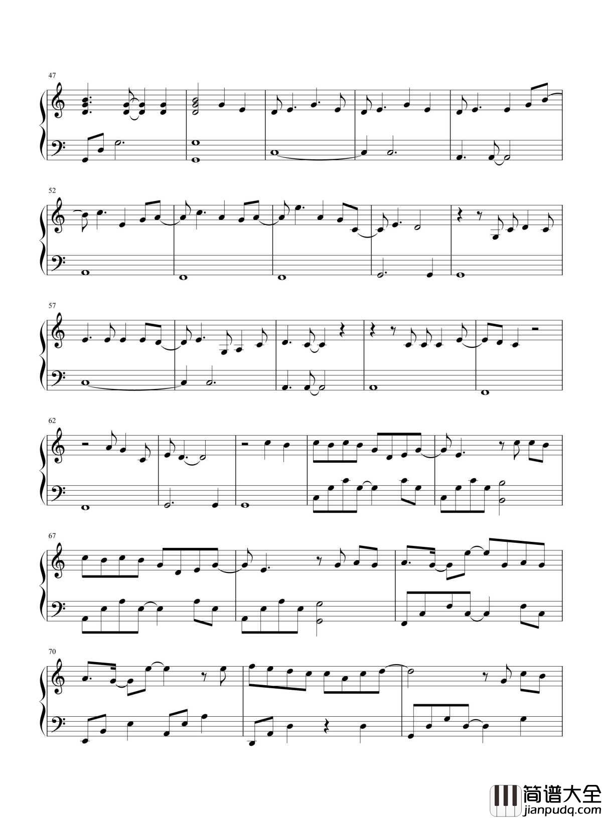 等我回家_钢琴谱_薛之谦_我们都未老,那就再爱一次吧