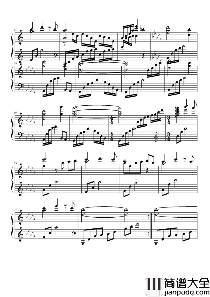 天下无双钢琴谱_张靓颖_今生因你痴狂_此爱天下无双