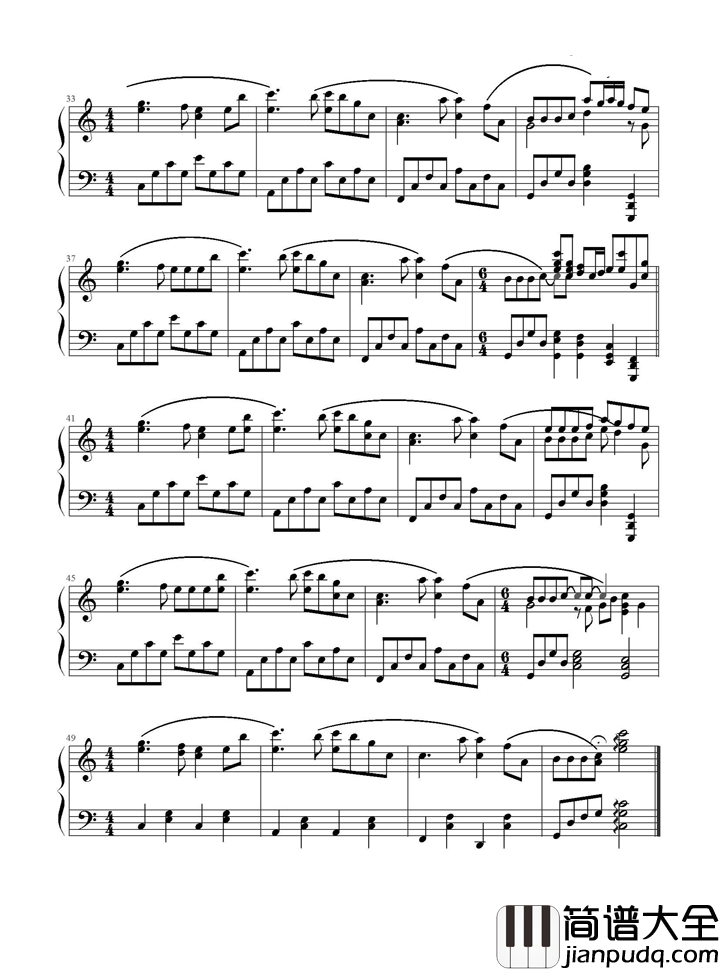 黑白配钢琴谱_范玮琪_一首写给自己的歌