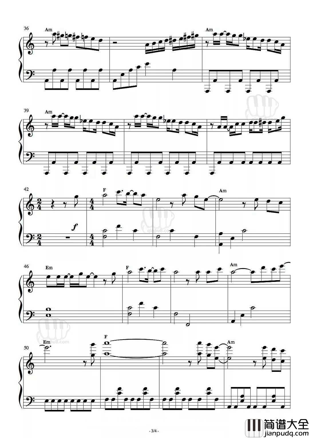 I_will_carry_you钢琴谱_五月天_王者荣耀团队主打歌