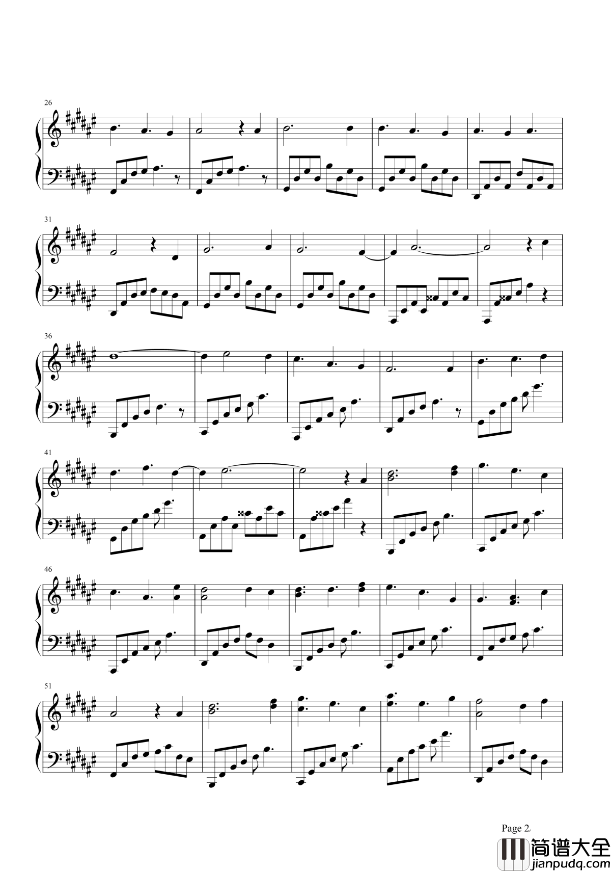 上邪钢琴谱_小曲儿_你嫁衣如火灼伤了天涯