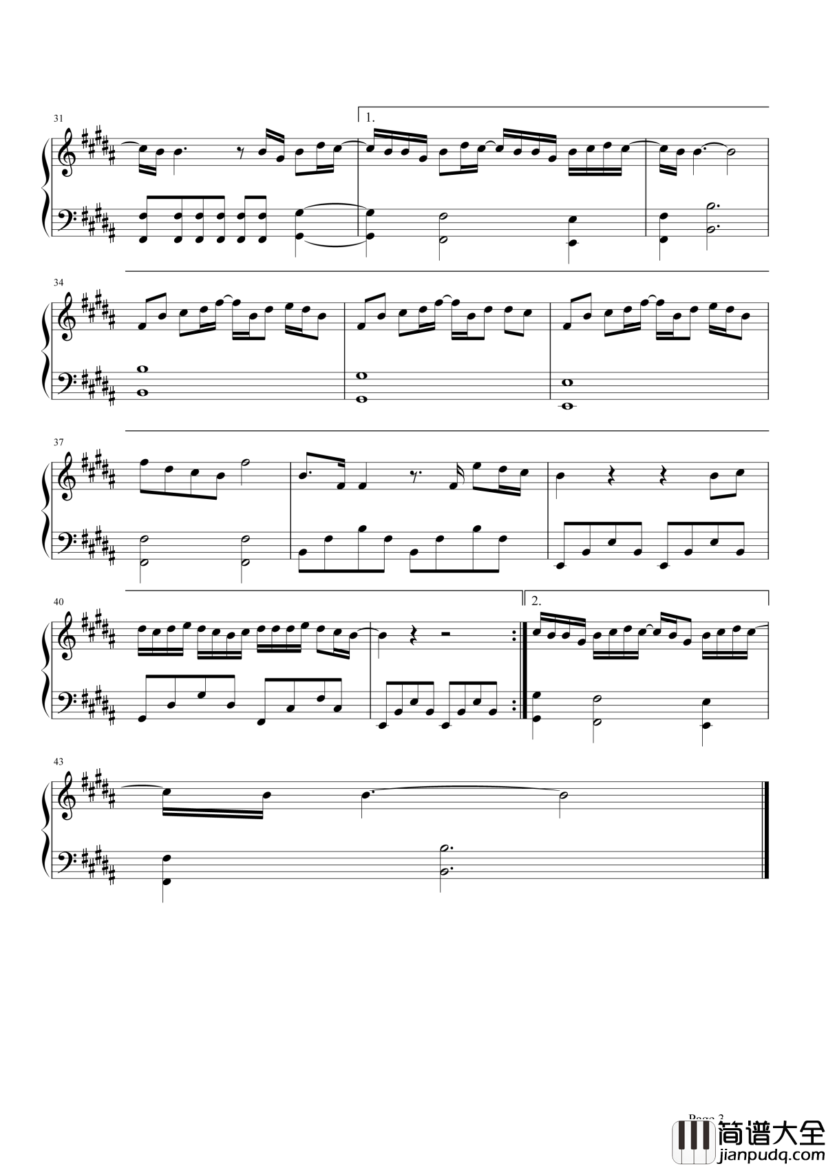 前前前世钢琴谱_RADWIMPS_(ラッドウィンプス)_在这么大的世界里,能够遇见你竟然要如此用力