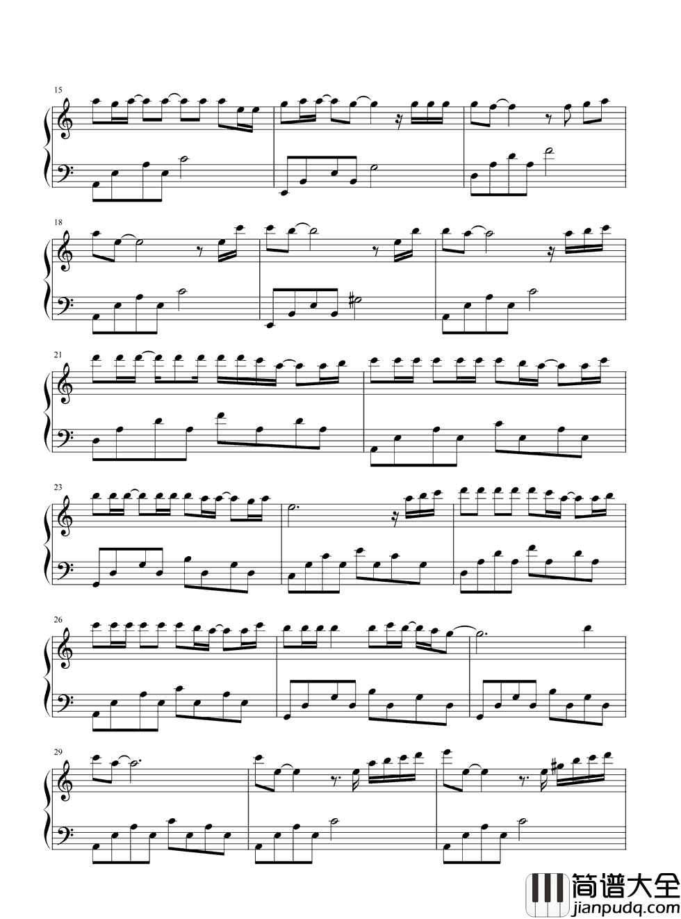 天亮了钢琴谱_韩红|太阳出来_妈妈笑了_天亮了