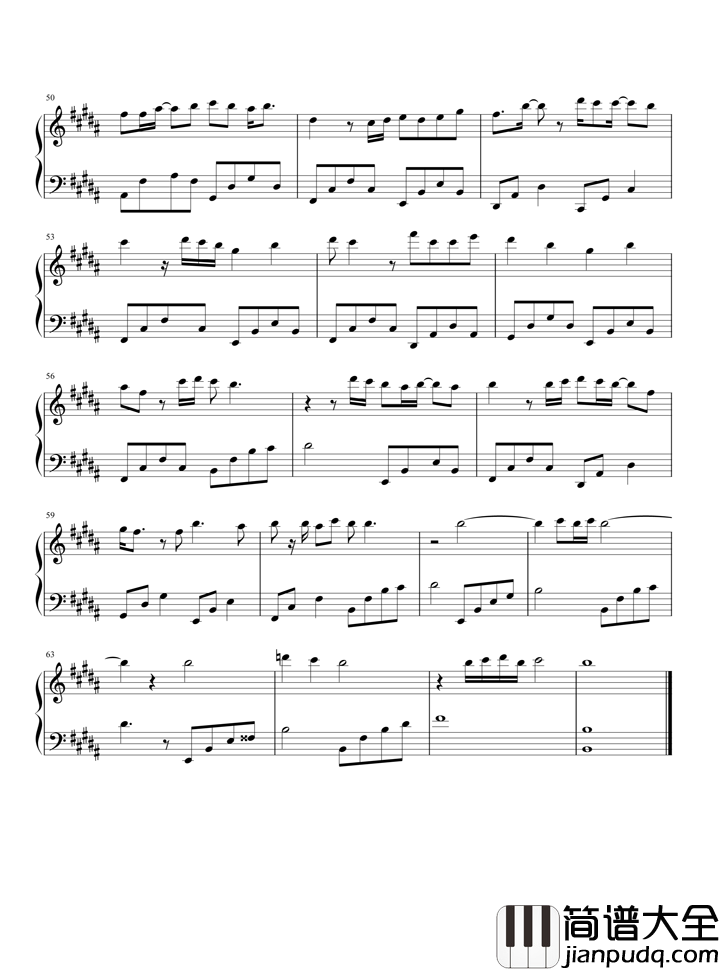 最美的时光钢琴谱_王源_献礼母校南开中学