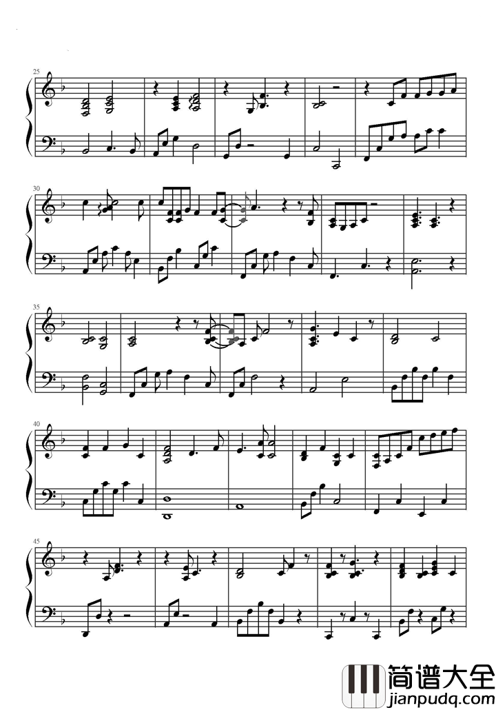 需要人陪钢琴谱_王力宏_需要有个人来点亮天的黑