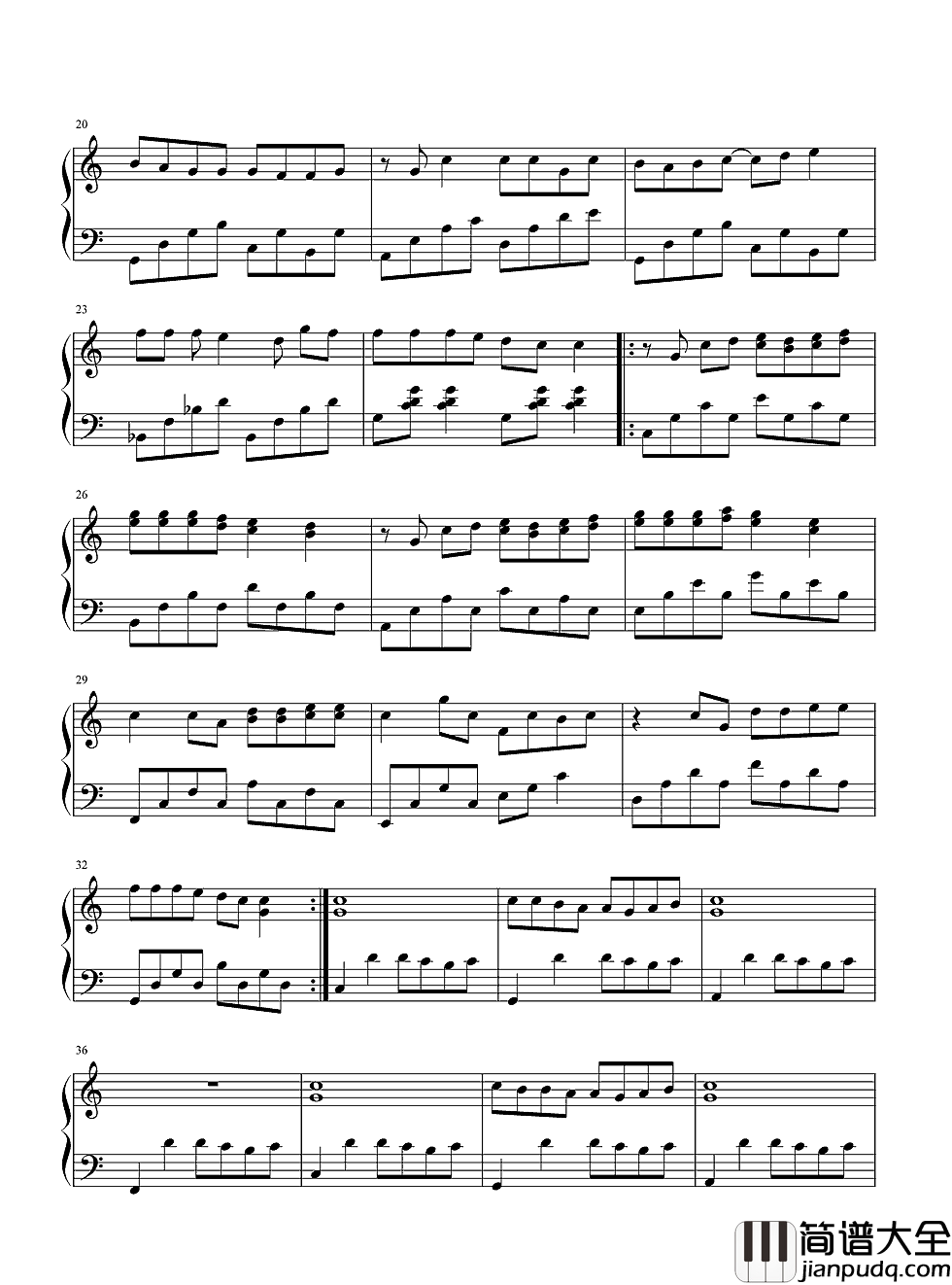 简单爱钢琴谱_周杰伦__一首写进心里的歌