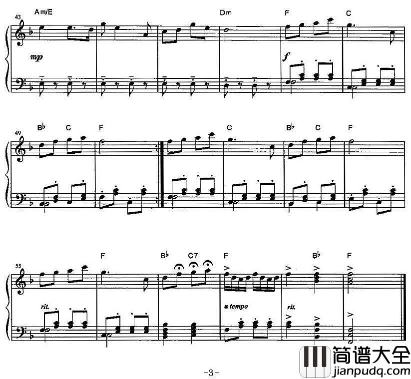 路边的野花不要采钢琴谱_邓丽君_经典之作永流传