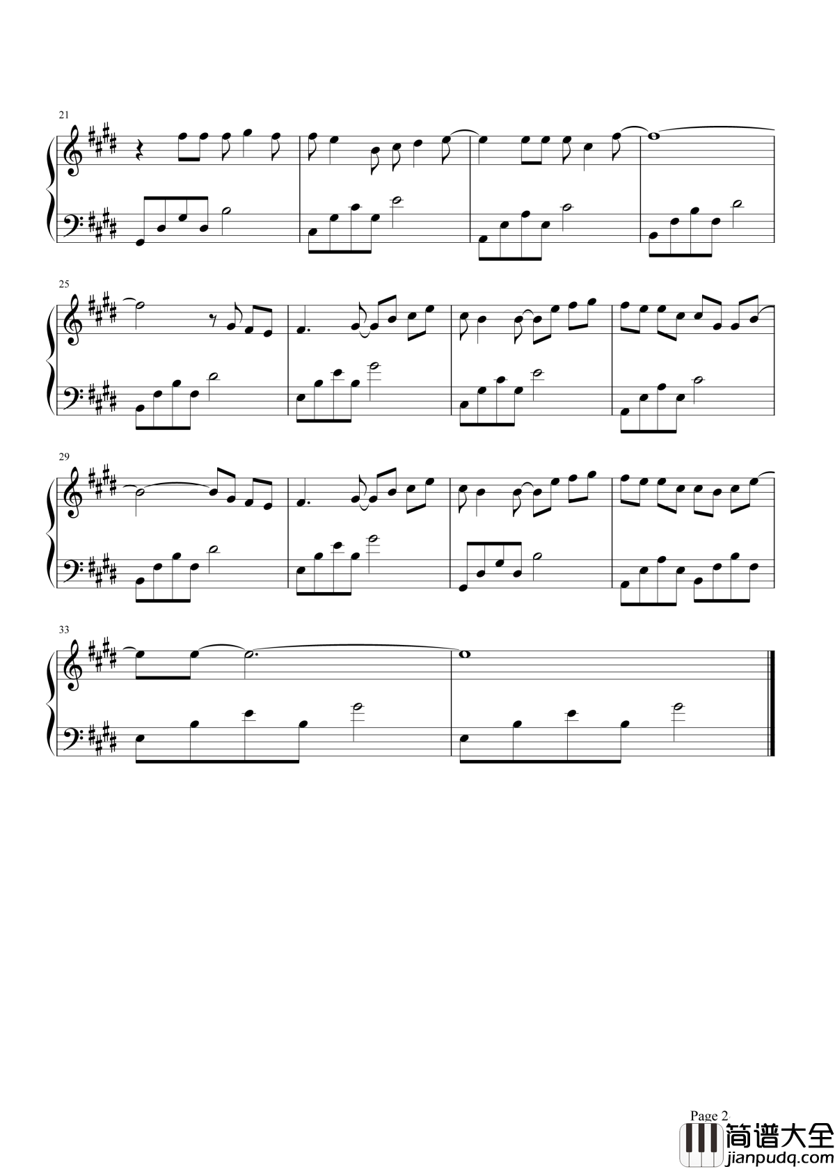 一路上有你钢琴谱_张学友_苦一点也愿意