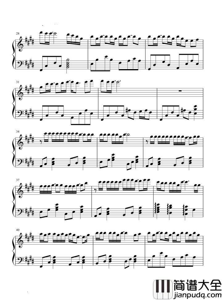 最佳损友钢琴谱_陈奕迅_我们总是一路向前,又一路走散