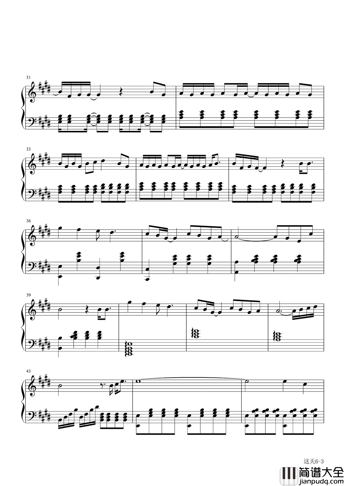 这天钢琴谱_苏打绿_总有一天我们都会忘记