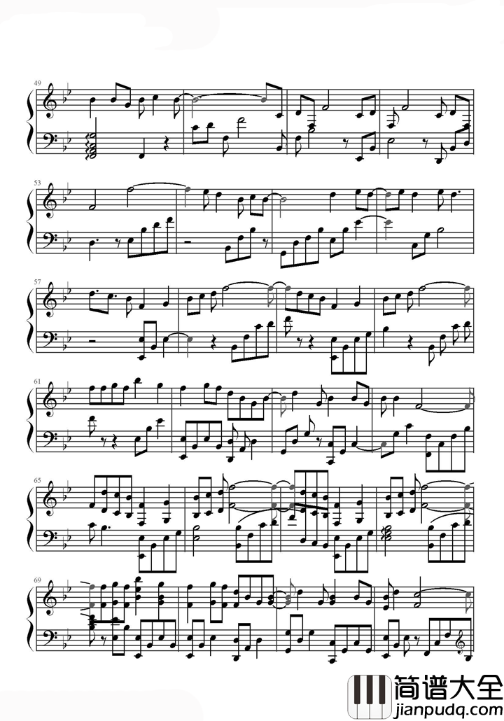 亲爱的同学钢琴谱_茉莉天空_遇见你真的很好