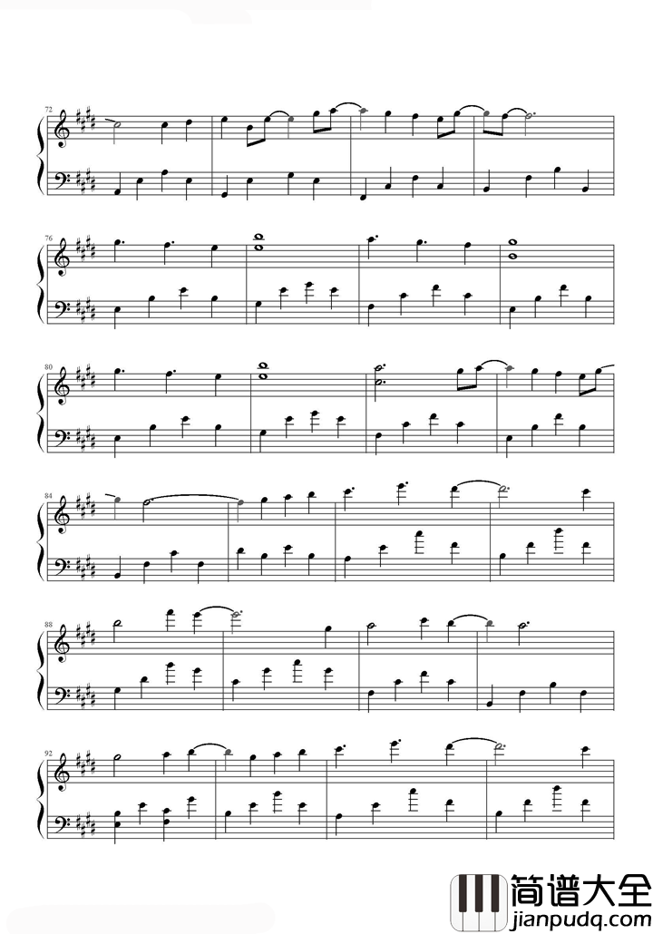 忘记要忘记钢琴谱_李易峰_每个擦肩的眼神每种过路的体温