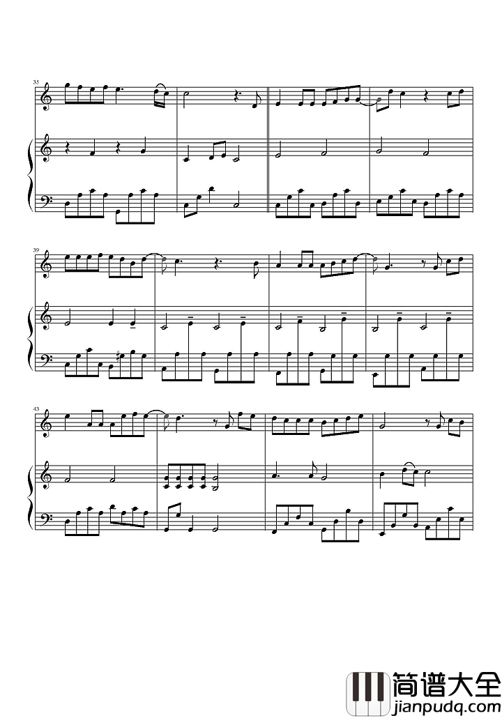 彩虹钢琴谱_周杰伦_看不见你的笑_我怎么睡得着