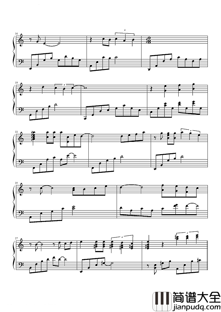 就算没有明天钢琴谱_黄晓明_孙俪_回忆再明显也消散云烟