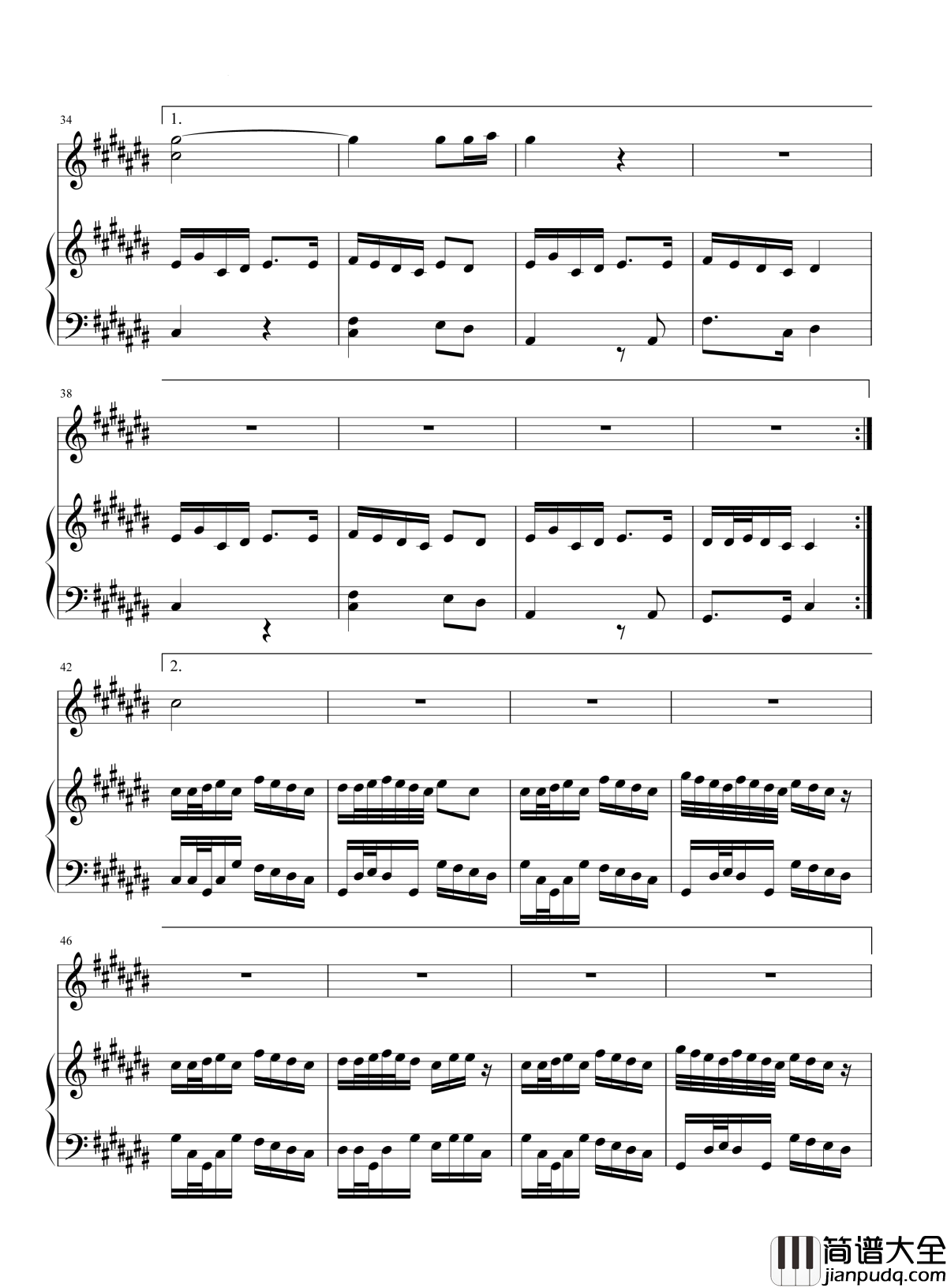 香水百合钢琴谱_张韶涵_终于我们重新遇见遗失的美好