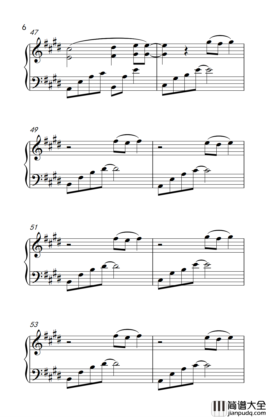 我们都一样钢琴谱_张杰_年轻又彷徨