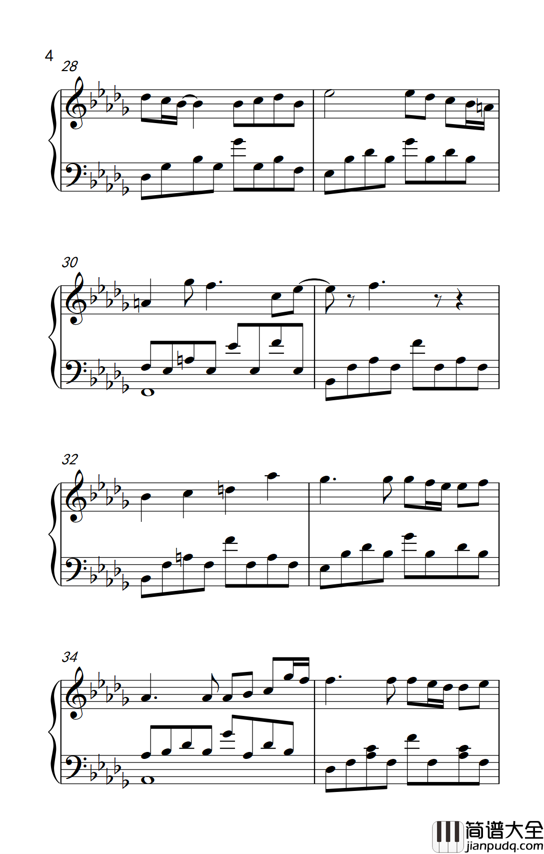 流着泪说分手钢琴谱_金志文_一曲一调都是深情